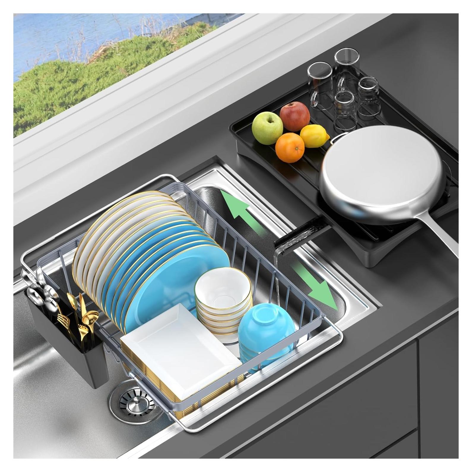 Escurridor de Platos Expandible LEMIKKLE Gris 48.3x26.9 cm