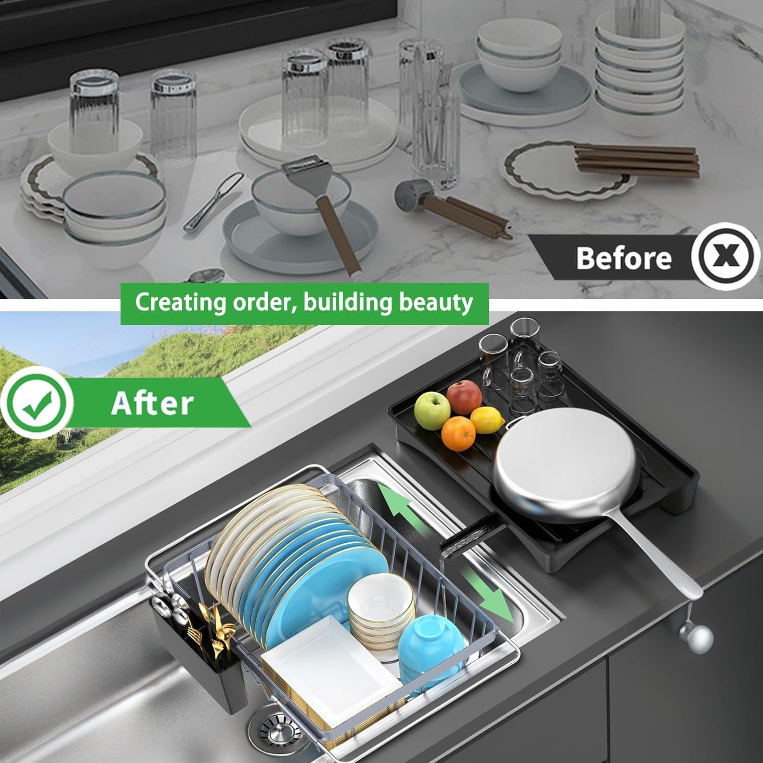 Escurridor de Platos Expandible LEMIKKLE Gris 48.3x26.9 cm