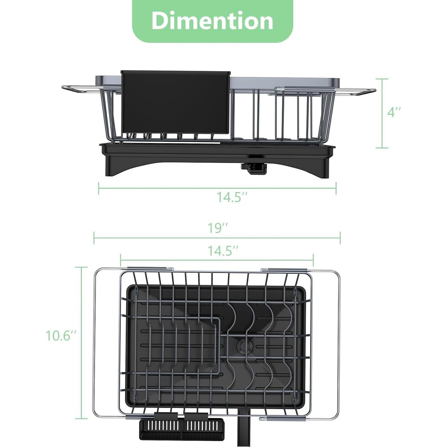 Escurridor de Platos Expandible LEMIKKLE Gris 48.3x26.9 cm