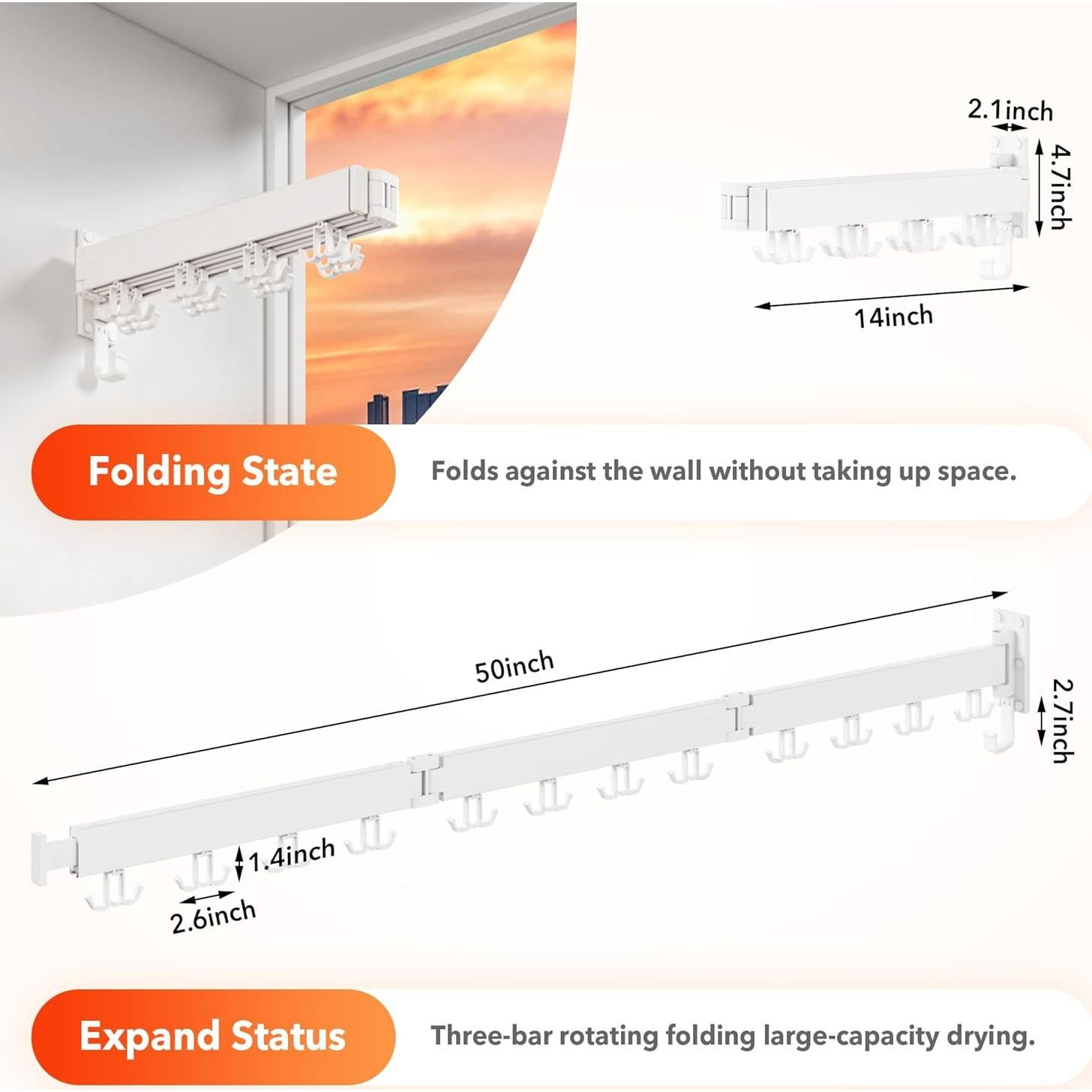 Estante Plegable para Secar Ropa HEILAIYI Montado en Pared