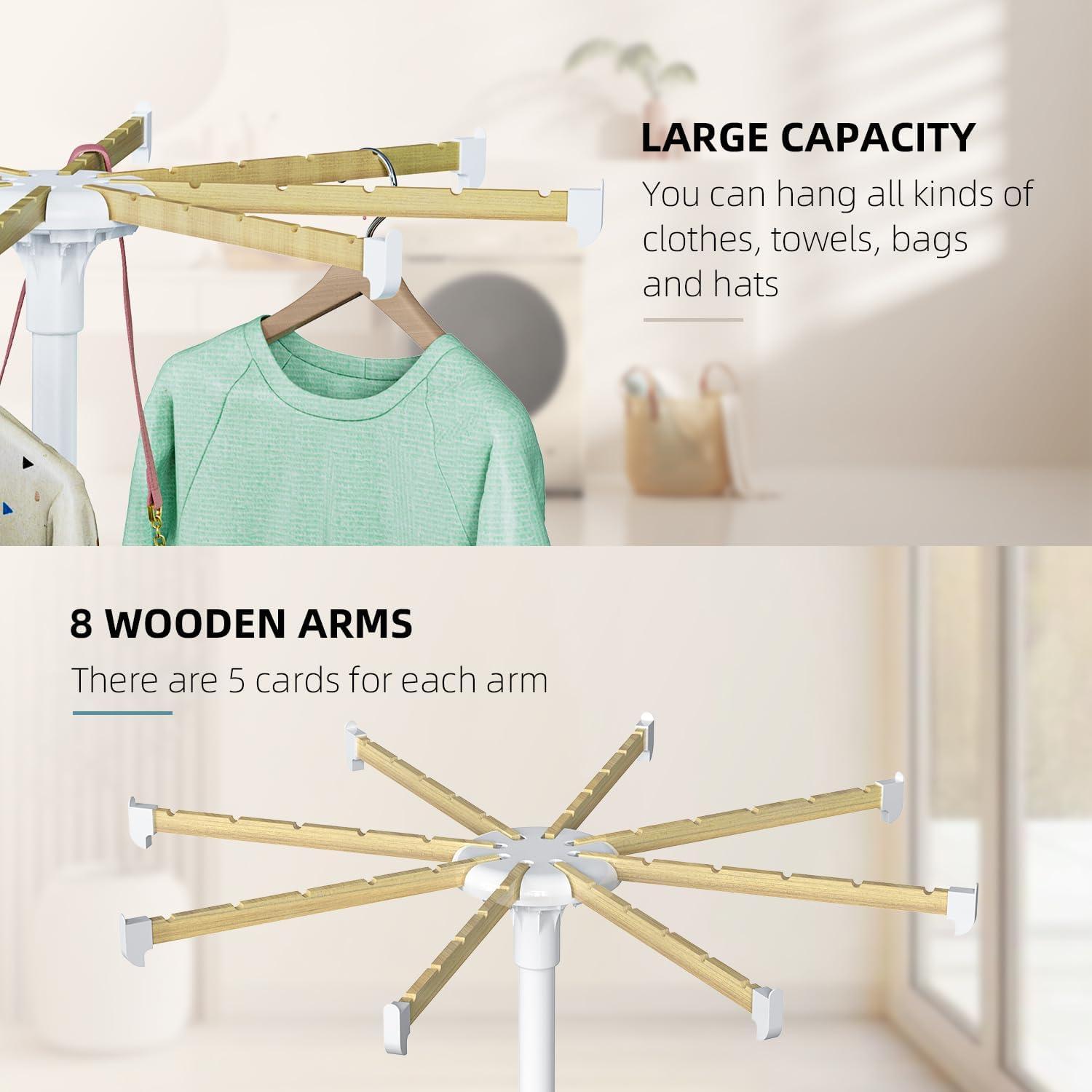 Estante Secar Ropa Plegable SZJoyBet 126x57 cm Blanco