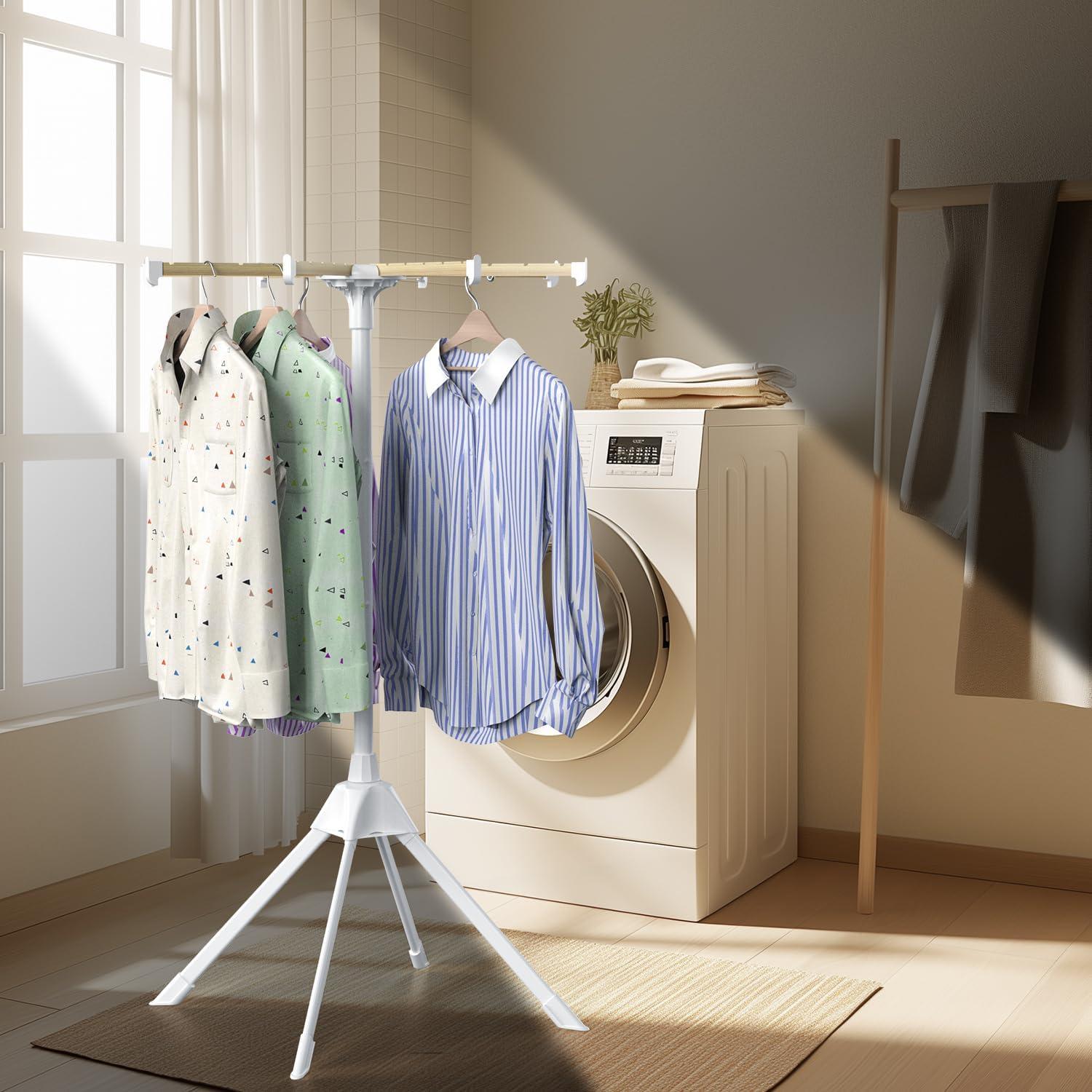 Estante Secar Ropa Plegable SZJoyBet 126x57 cm Blanco