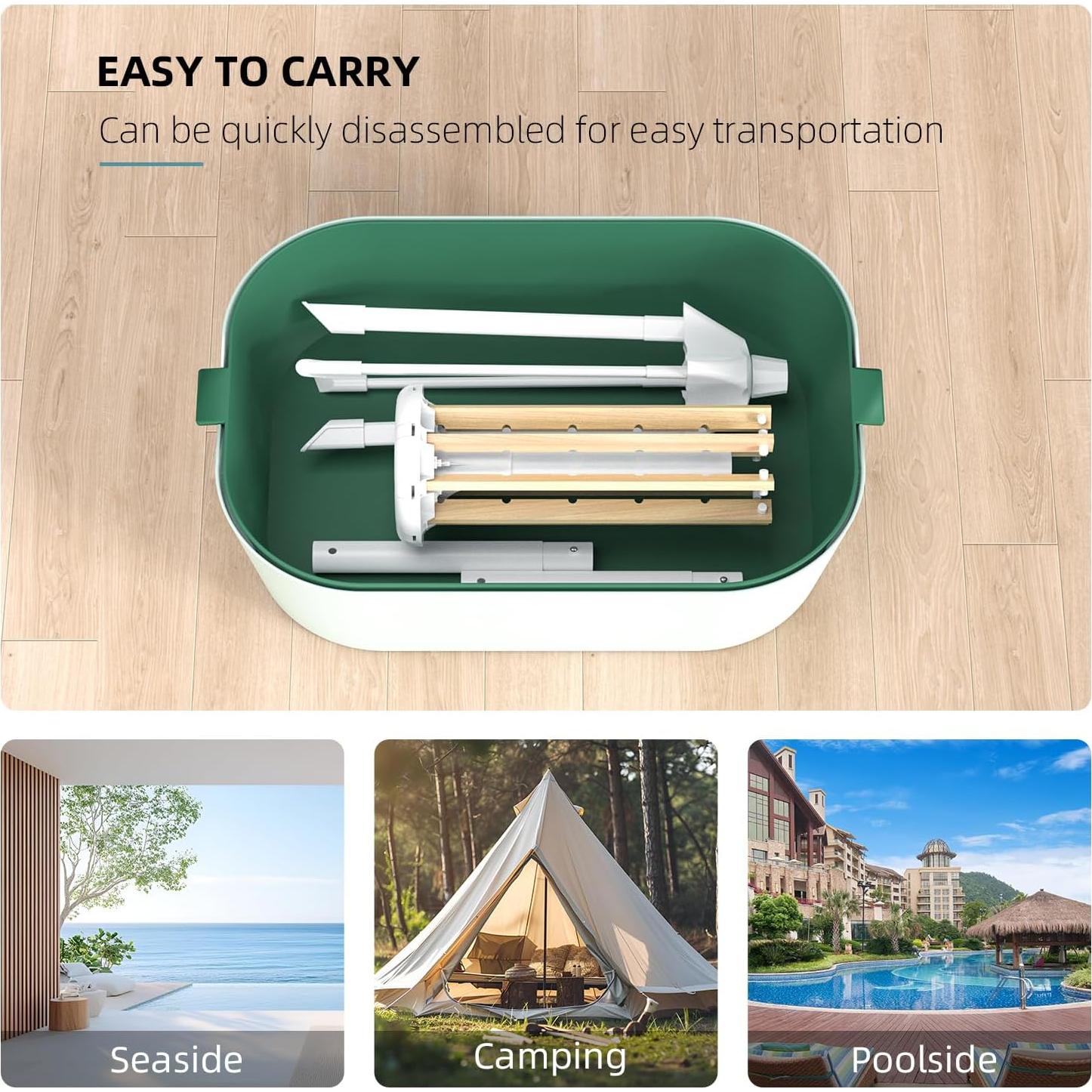 Estante Secar Ropa Plegable SZJoyBet 126x57 cm Blanco