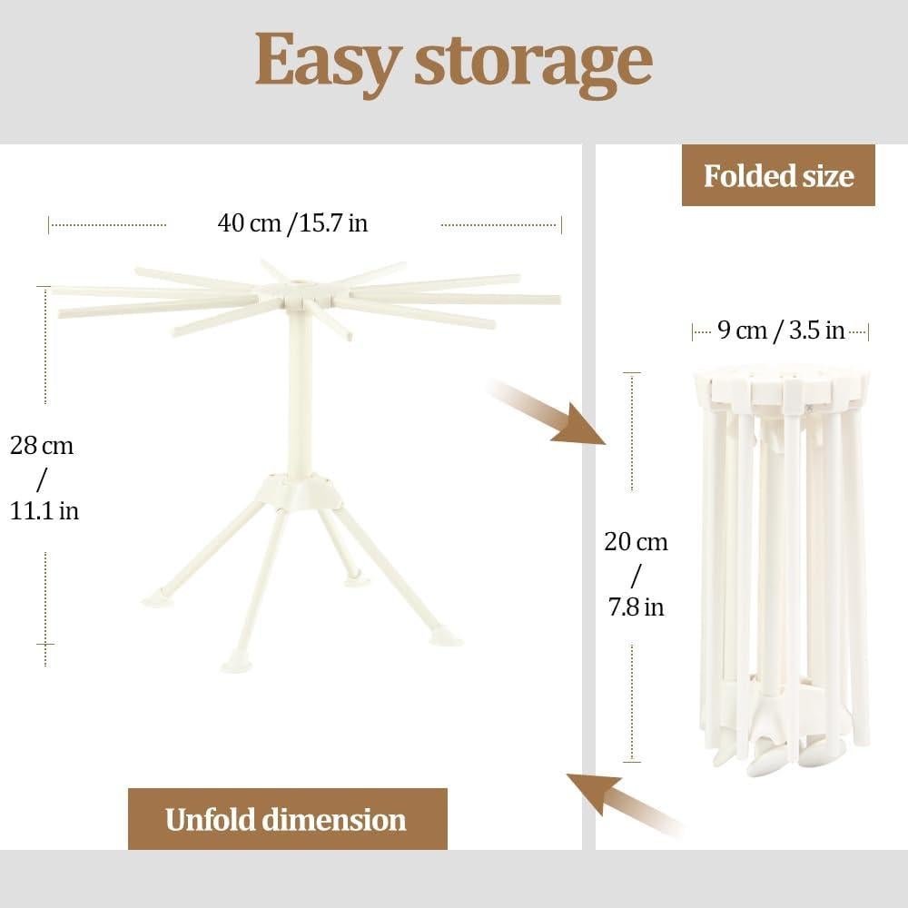 Soporte Plegable para Secar Pasta Ourokhome - 10 Brazos Blanco