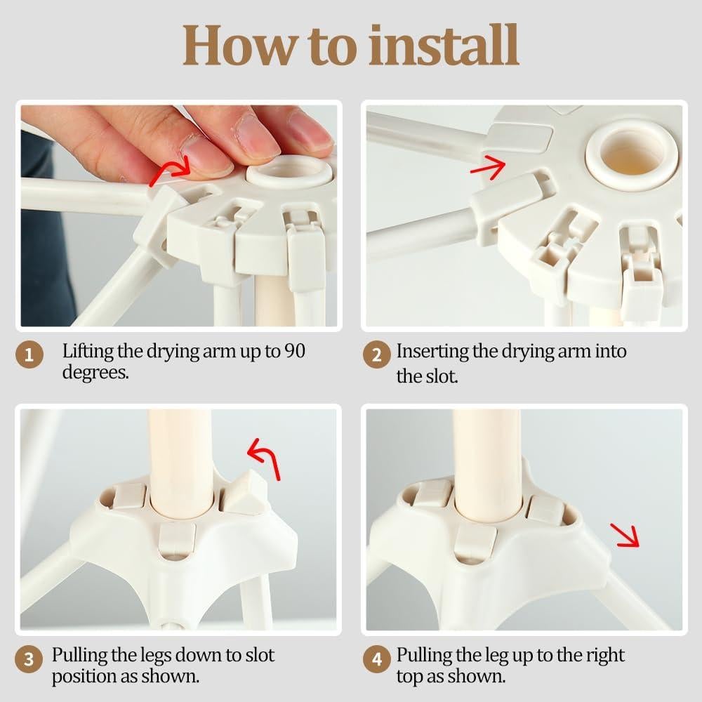 Soporte Plegable para Secar Pasta Ourokhome - 10 Brazos Blanco