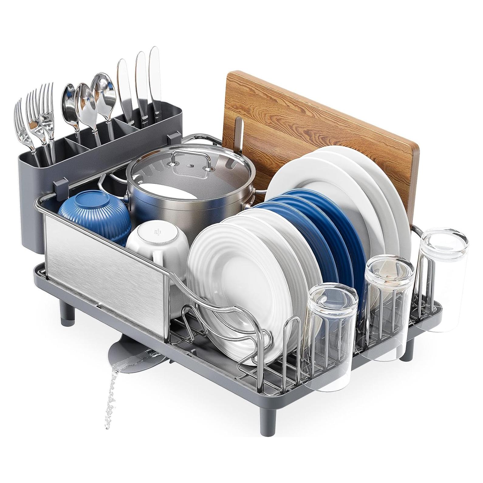 Escurridor de Platos Urackify de Acero Inoxidable 304 Gris