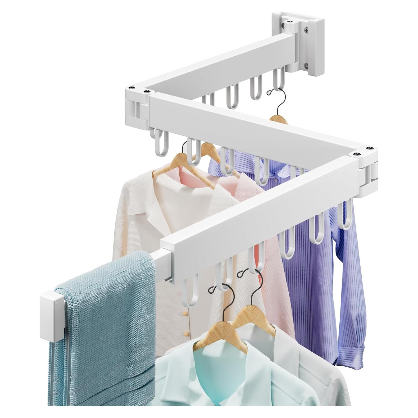 Estante Plegable para Secar Ropa Abiglifty Blanco 18 Ganchos