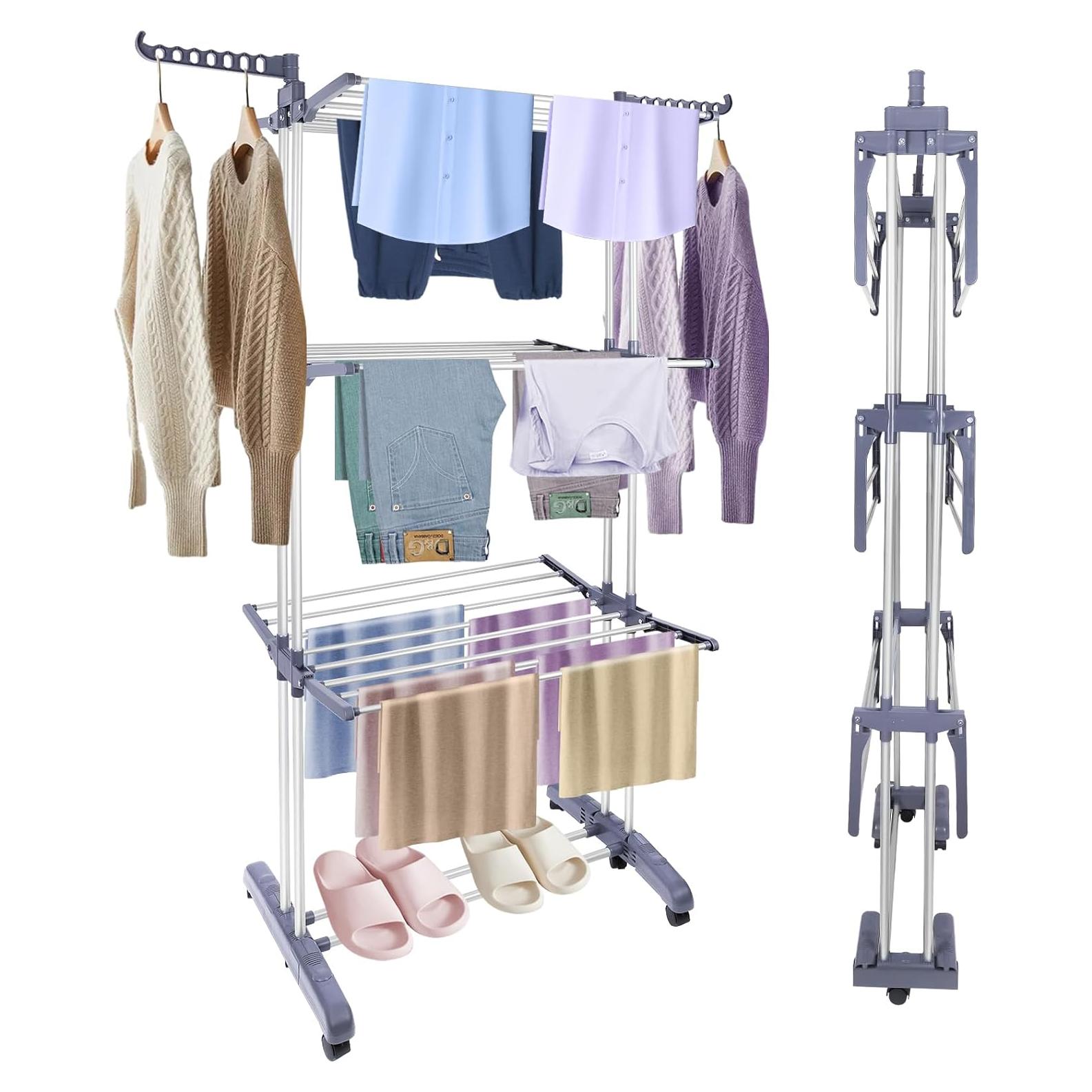 Estante Plegable para Secar Ropa Pheluoca 4 Niveles 177.8 cm