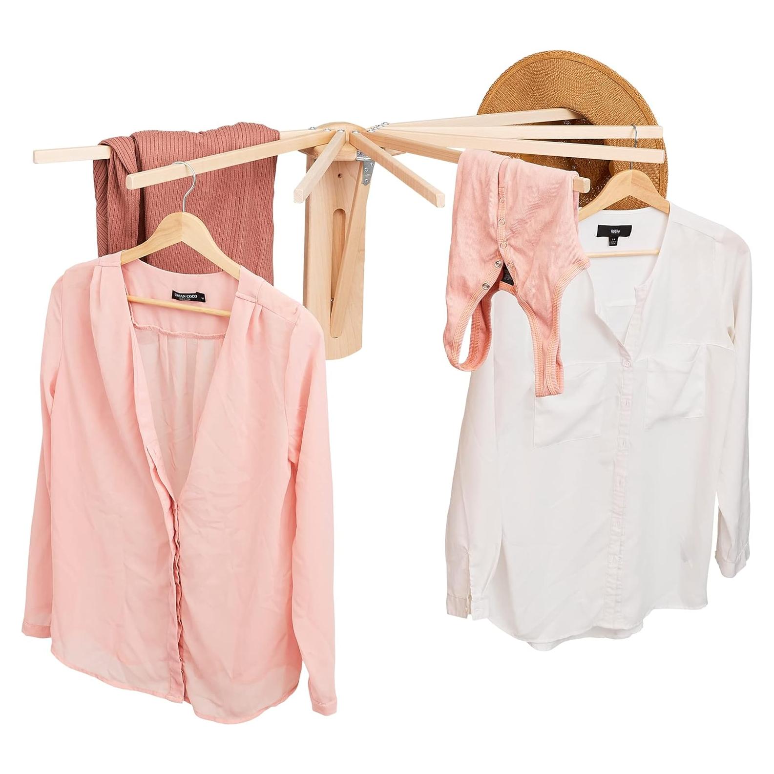 Estante Plegable para Secar Ropa Pennsylvania Woodworks - Madera Dura de Arce - 3.35m Espacio