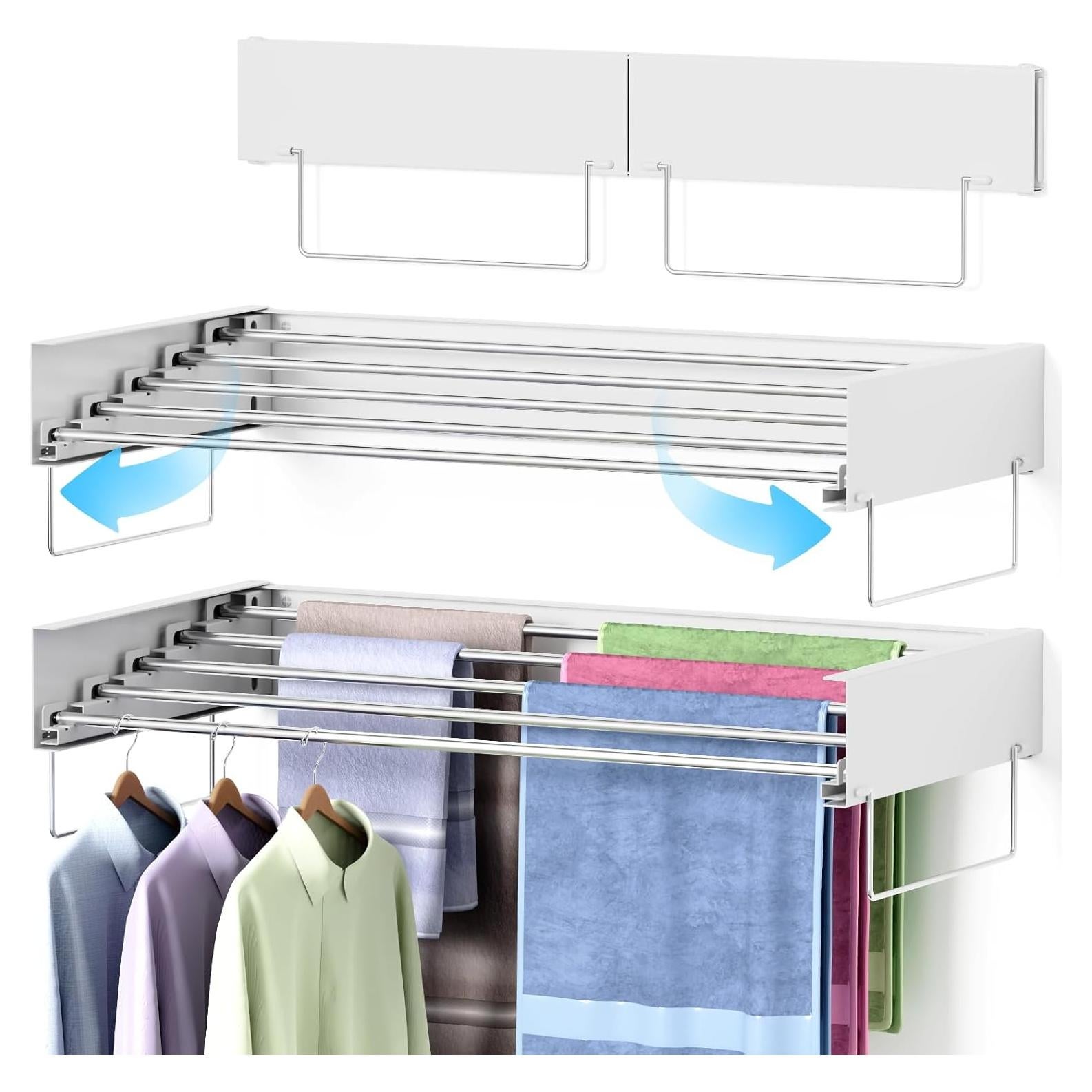 Estante de Secado Plegable Keepwaters 80 cm Montado en Pared