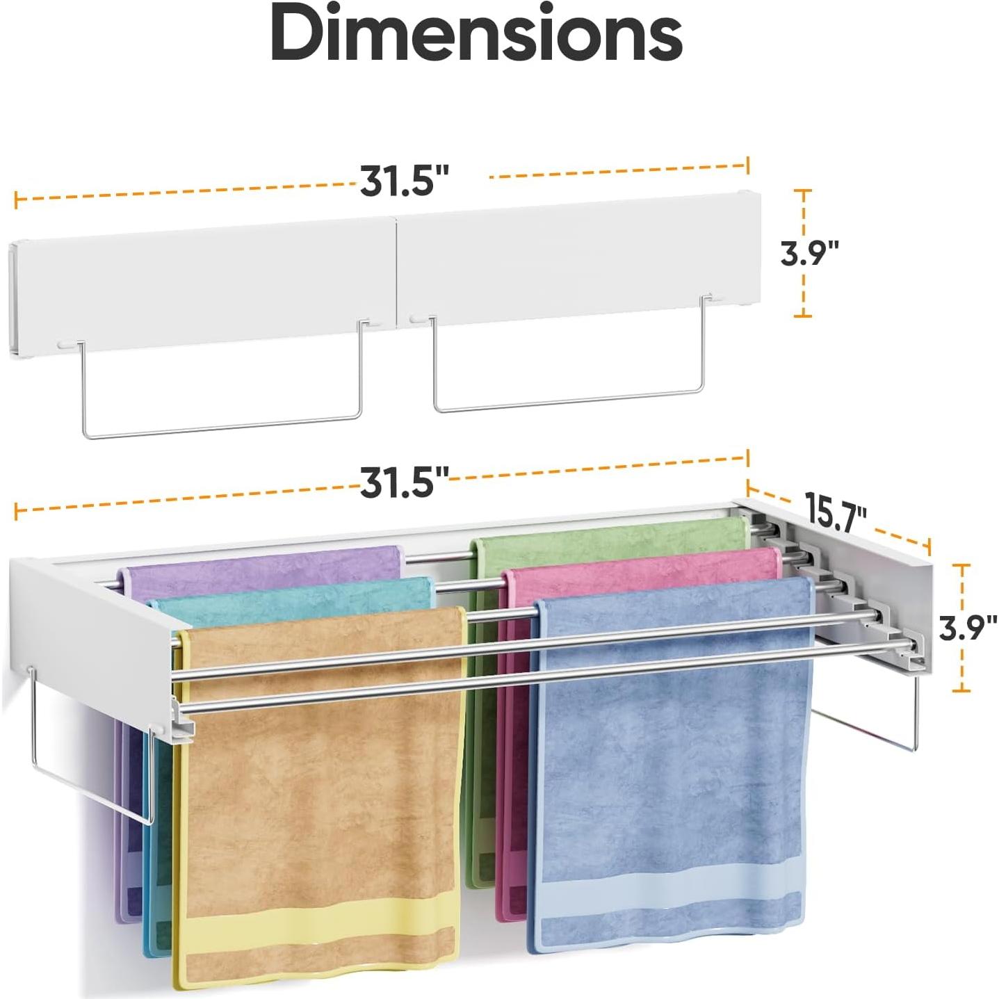 Estante de Secado Plegable Keepwaters 80 cm Montado en Pared