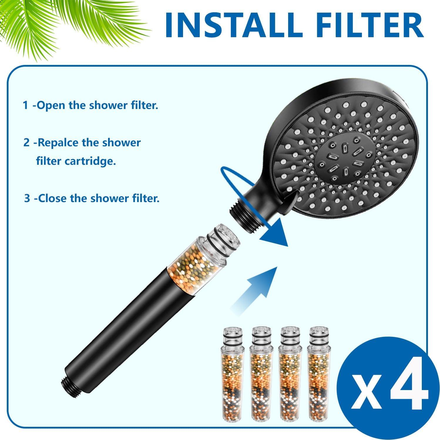 Filtro de Reemplazo Khotilong para Cabezal de Ducha SR-04, 4 Unidades