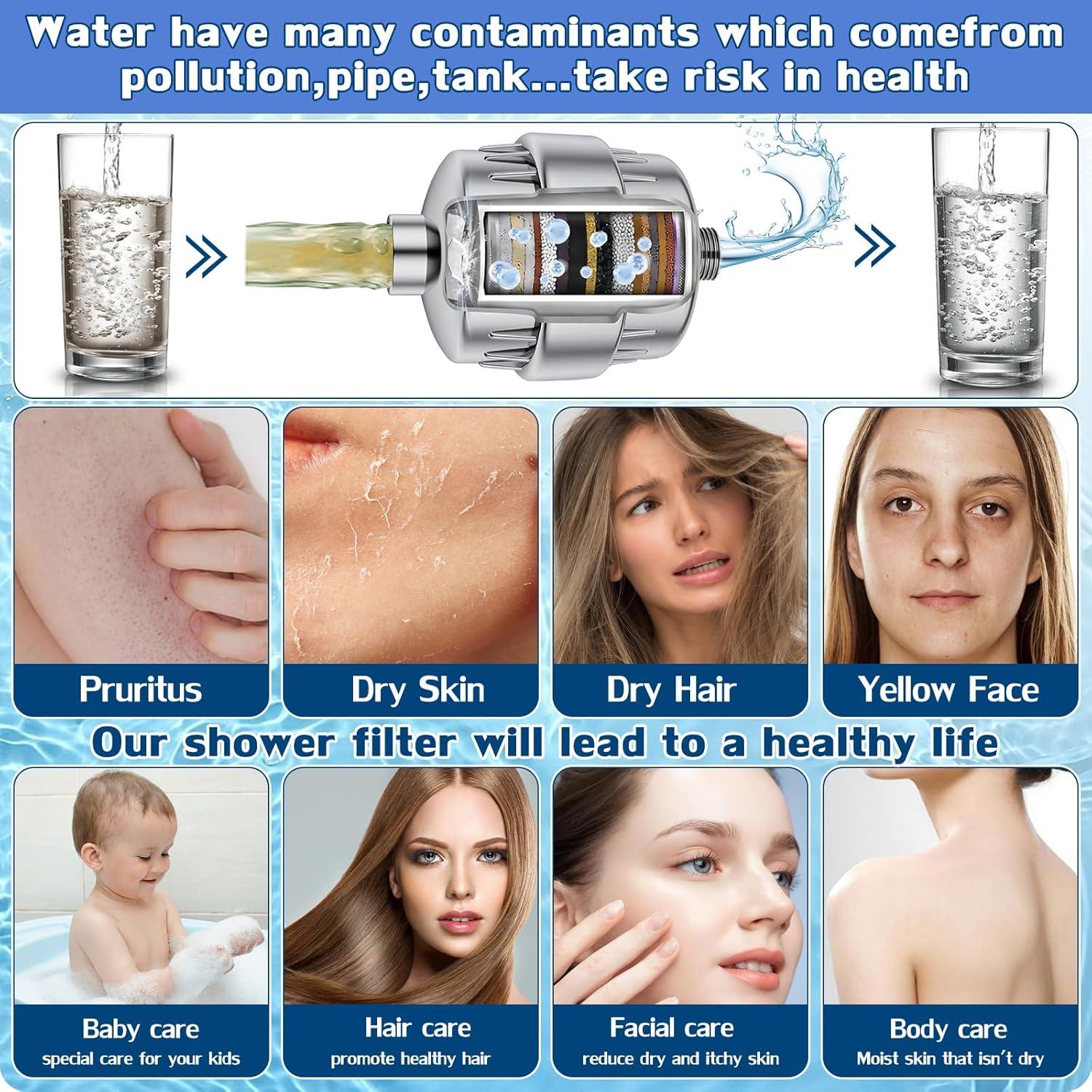 Paquete de 8 cartuchos de filtro de ducha Waai Richeraza 20 etapas