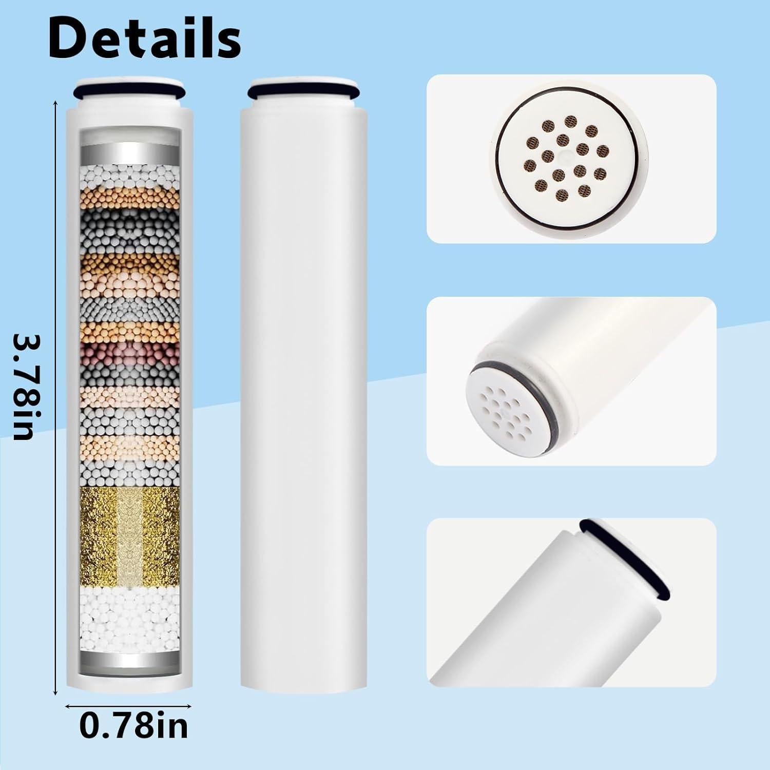 Paquete de 4 Filtros de Agua Linsuely para Ducha de Mano