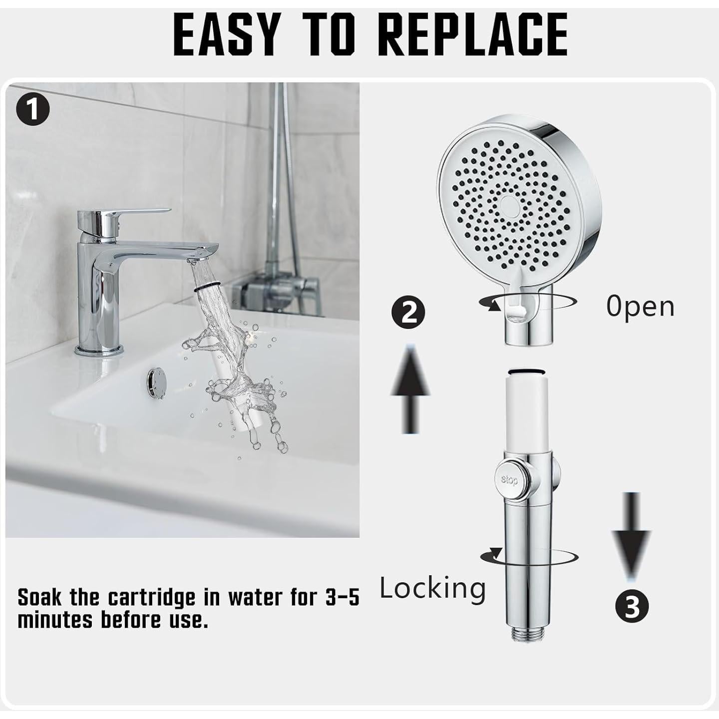 Paquete de 4 Filtros de Agua Linsuely para Ducha de Mano