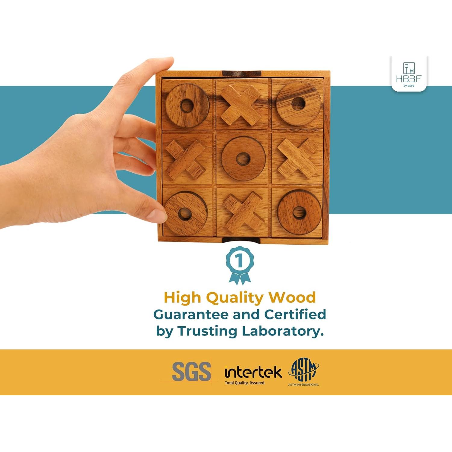 Juego de Tres en Raya BSIRI - Madera 13.97 cm Clásico