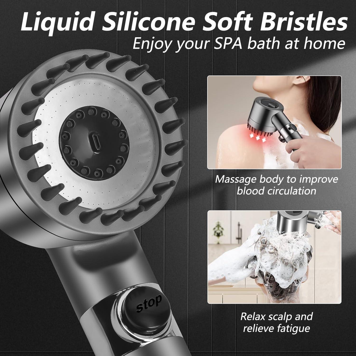 Cabezal de Ducha de Alta Presión XZLNZB con Filtro y 3 Modos