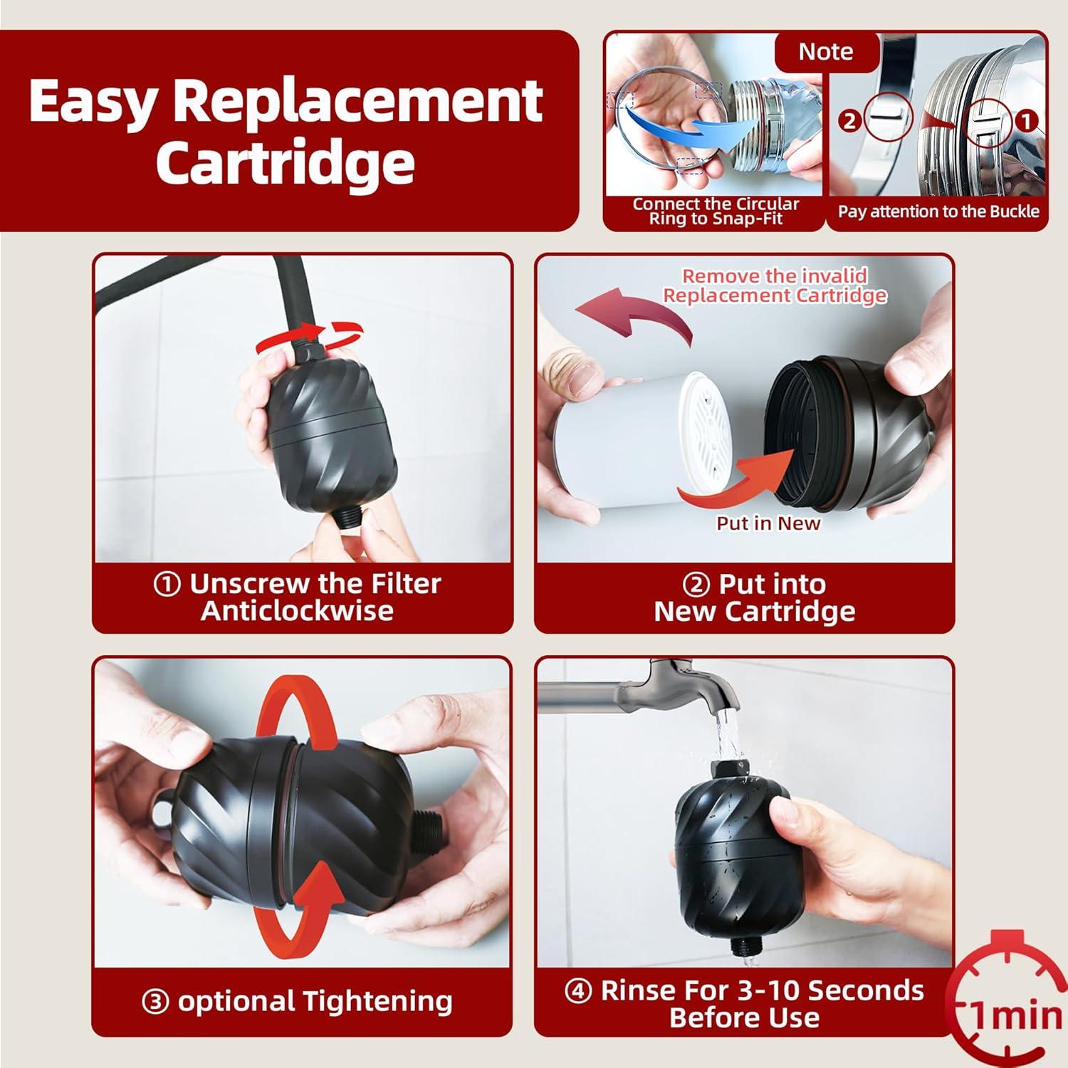 Filtro de Ducha Mimccoy M241B - Elimina Cloro y Impurezas