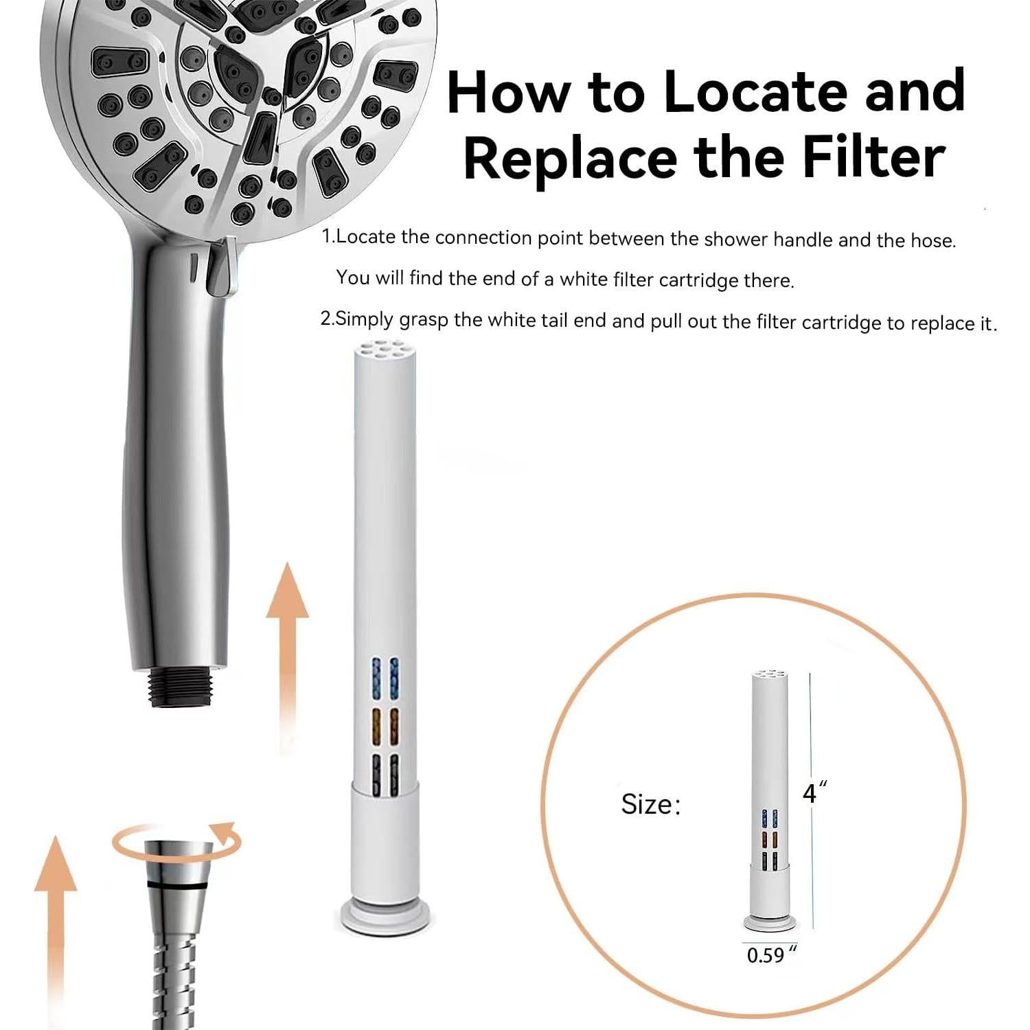 Cartucho de Filtro de Ducha JNILE 15 Etapas - 2 Paquetes