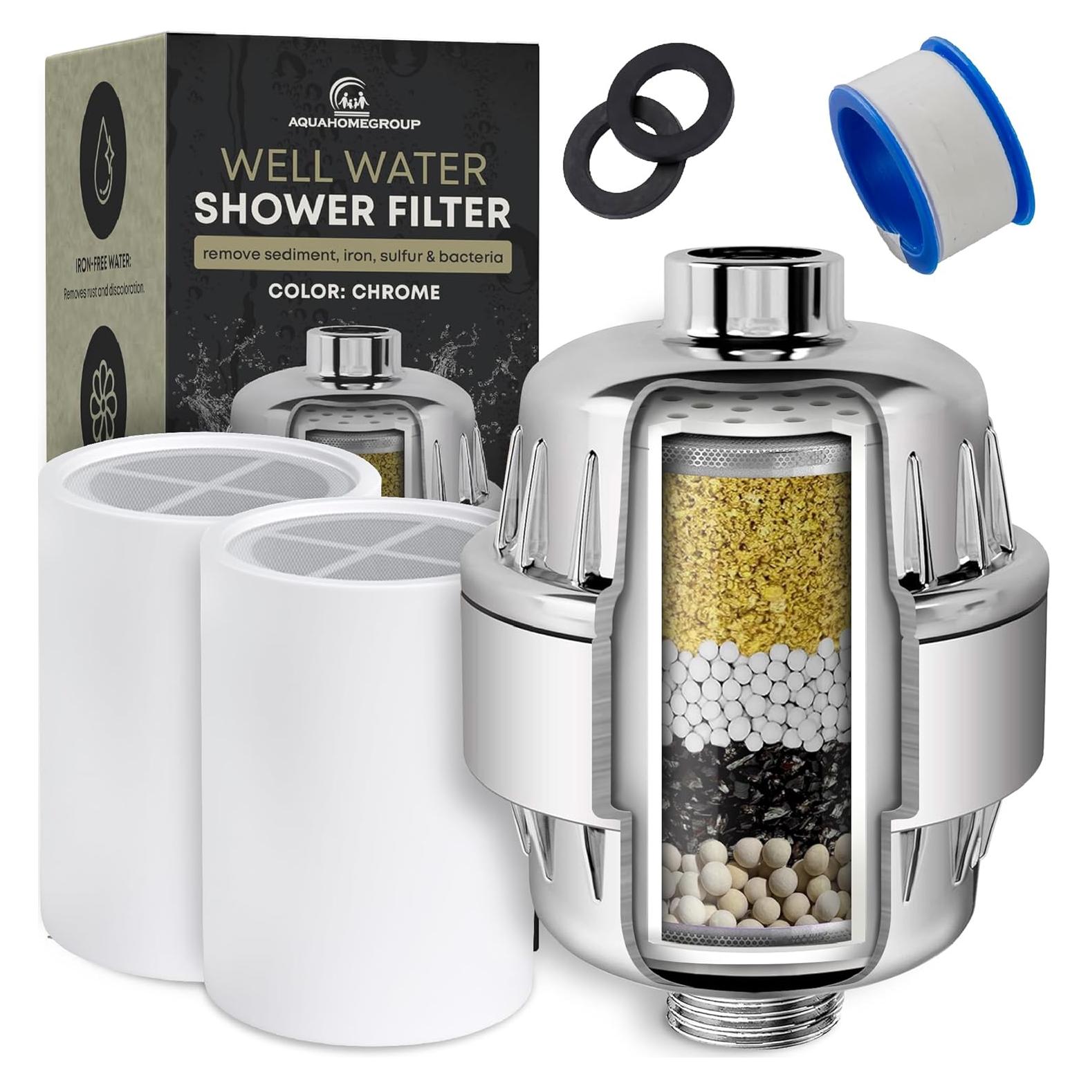 Filtro de Ducha AquaHomeGroup para Agua de Pozo - 5 Etapas