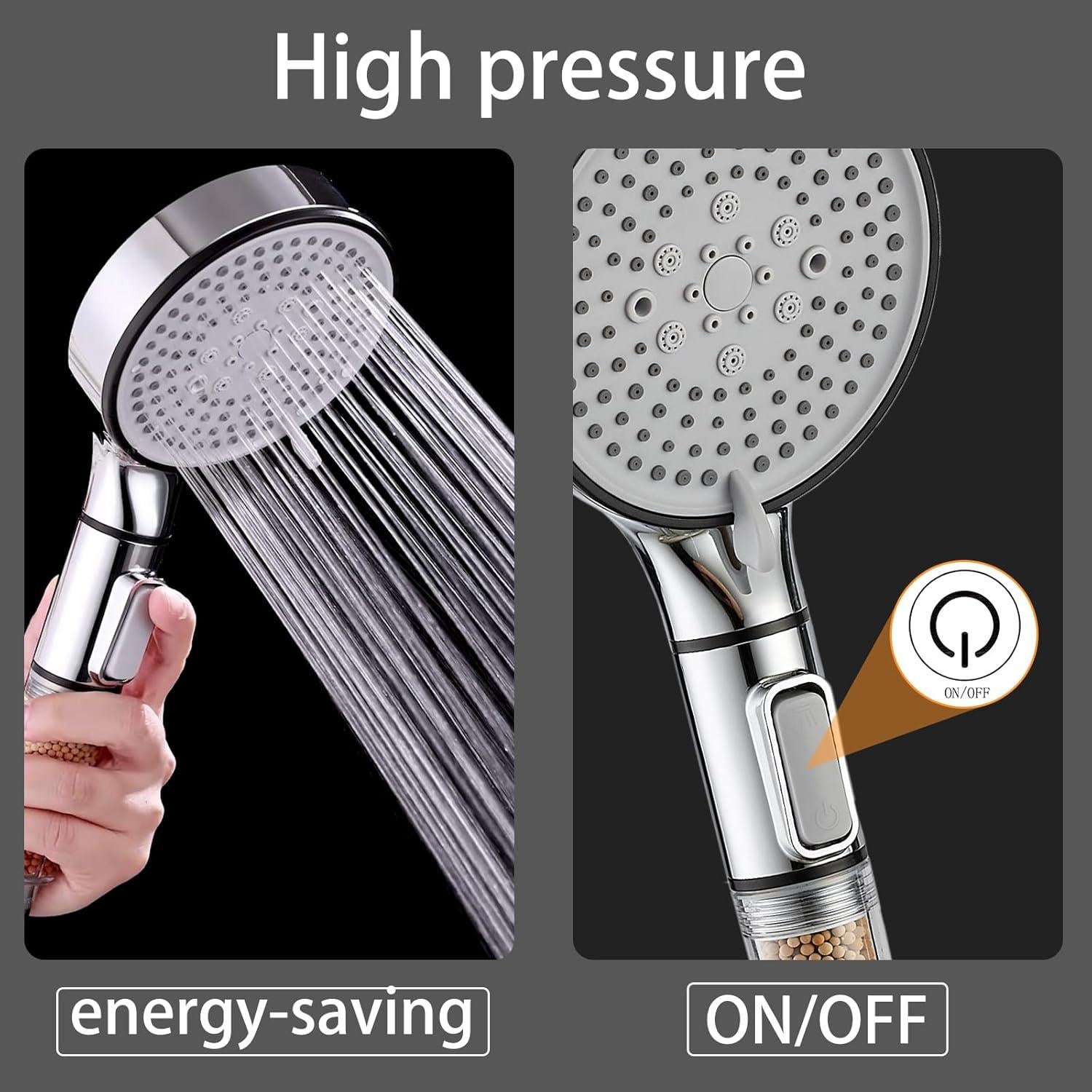 Cabezal de Ducha RV UYofo con Manguera 149.86 cm y Filtro