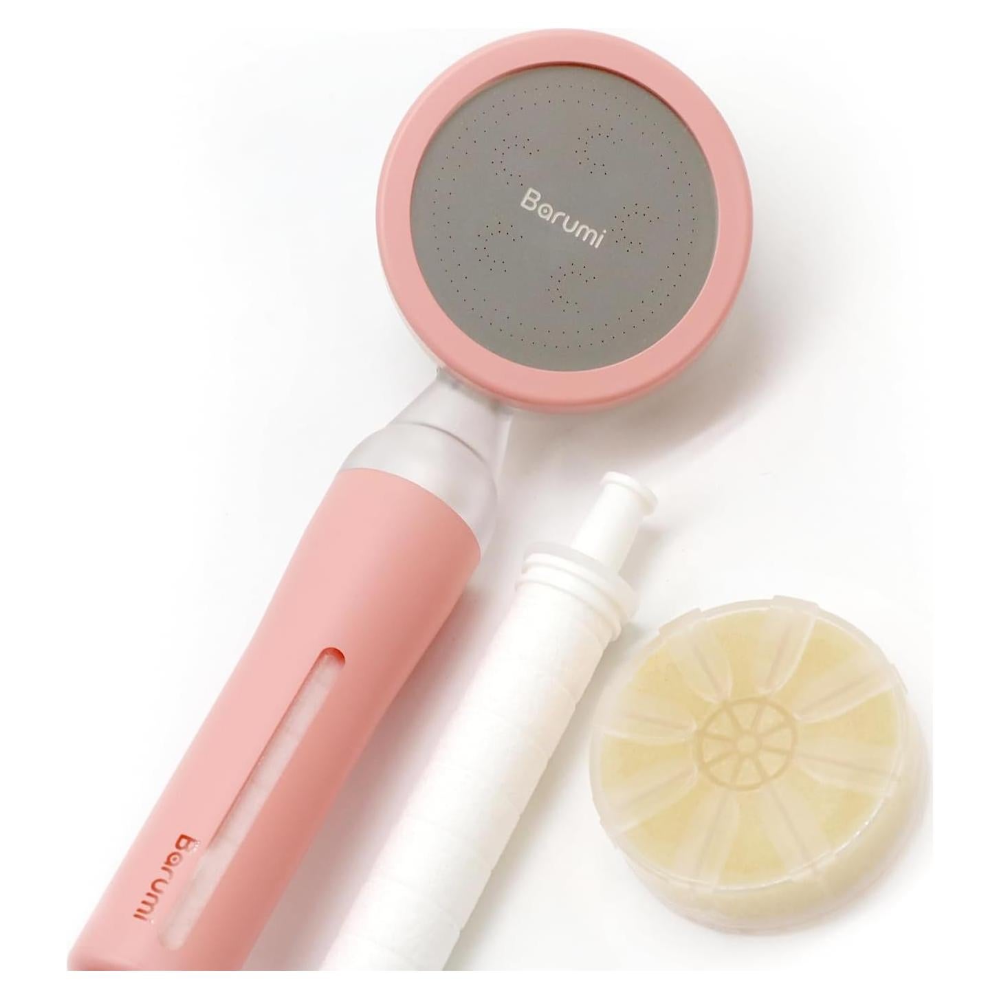 Cabezal de Ducha Filtrado Barumi Pluo Rosa con Vitamina C