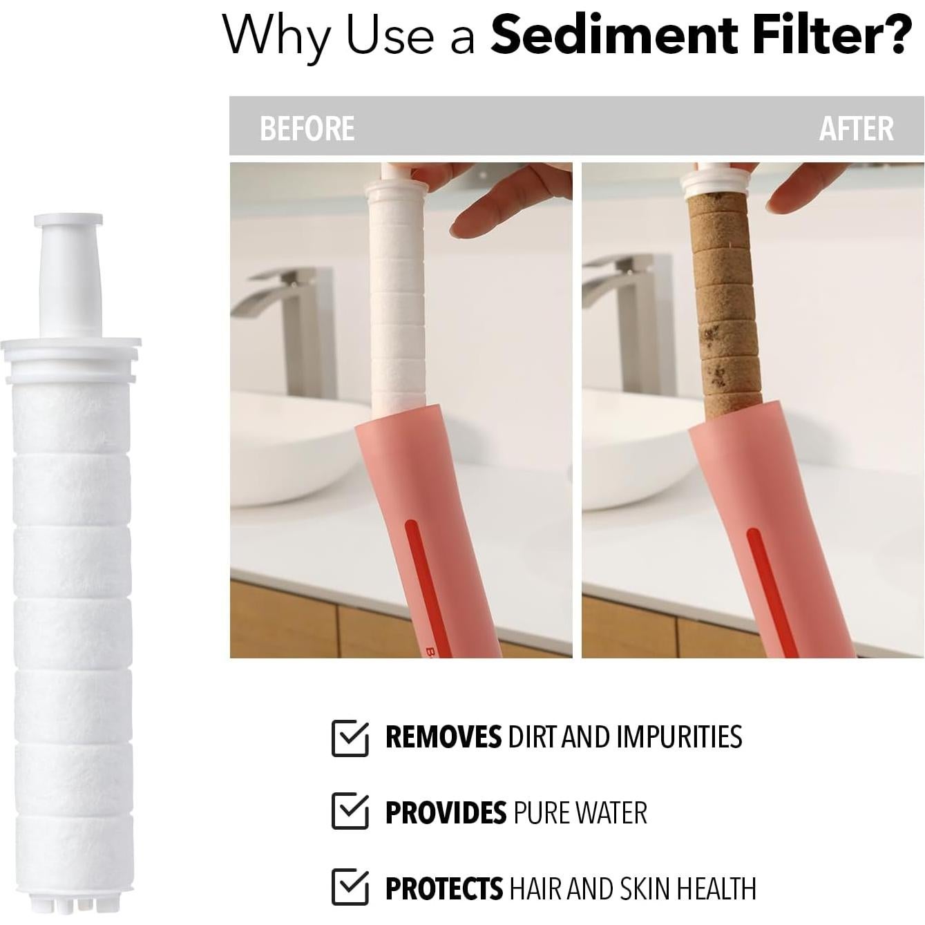 Cabezal de Ducha Filtrado Barumi Pluo Rosa con Vitamina C