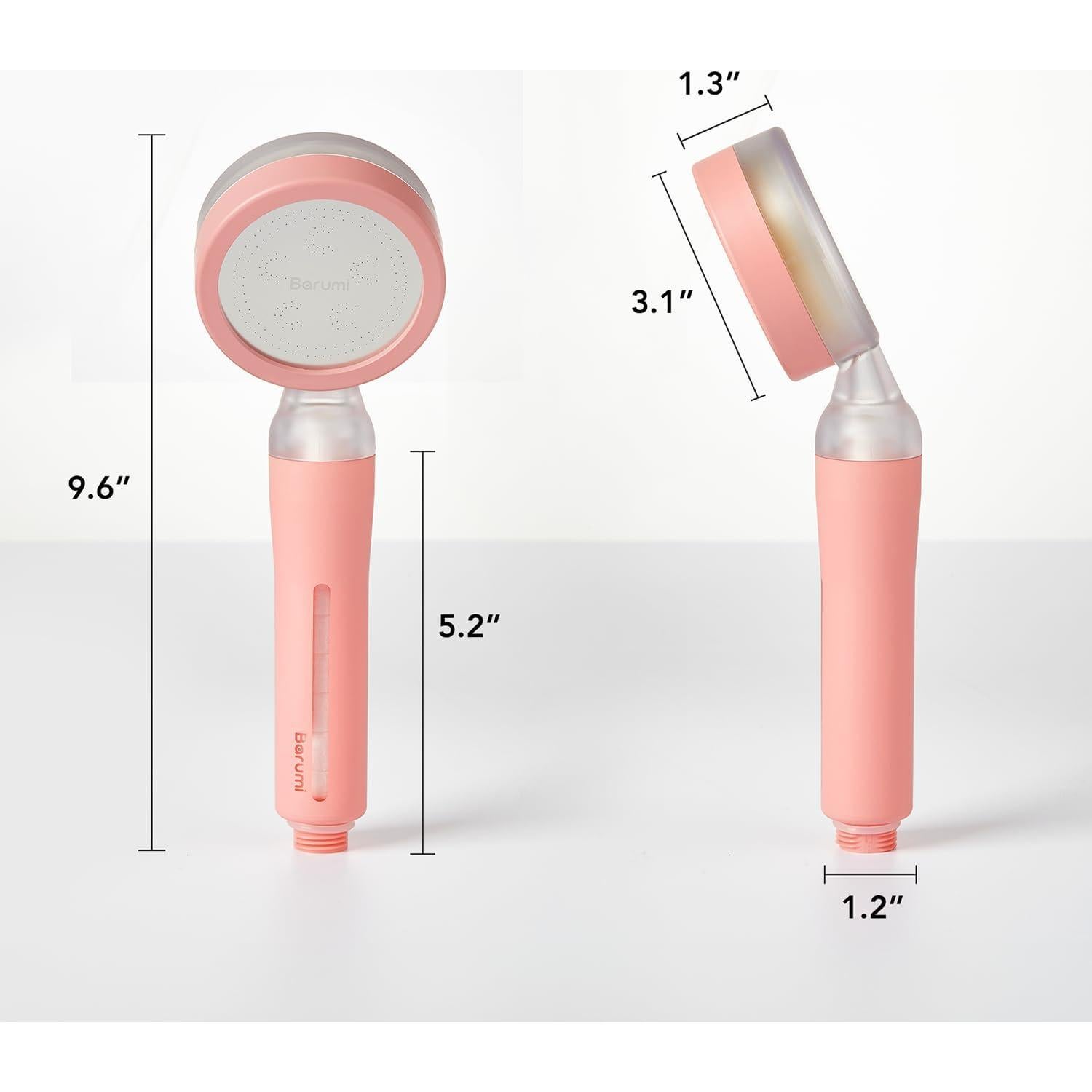 Cabezal de Ducha Filtrado Barumi Pluo Rosa con Vitamina C