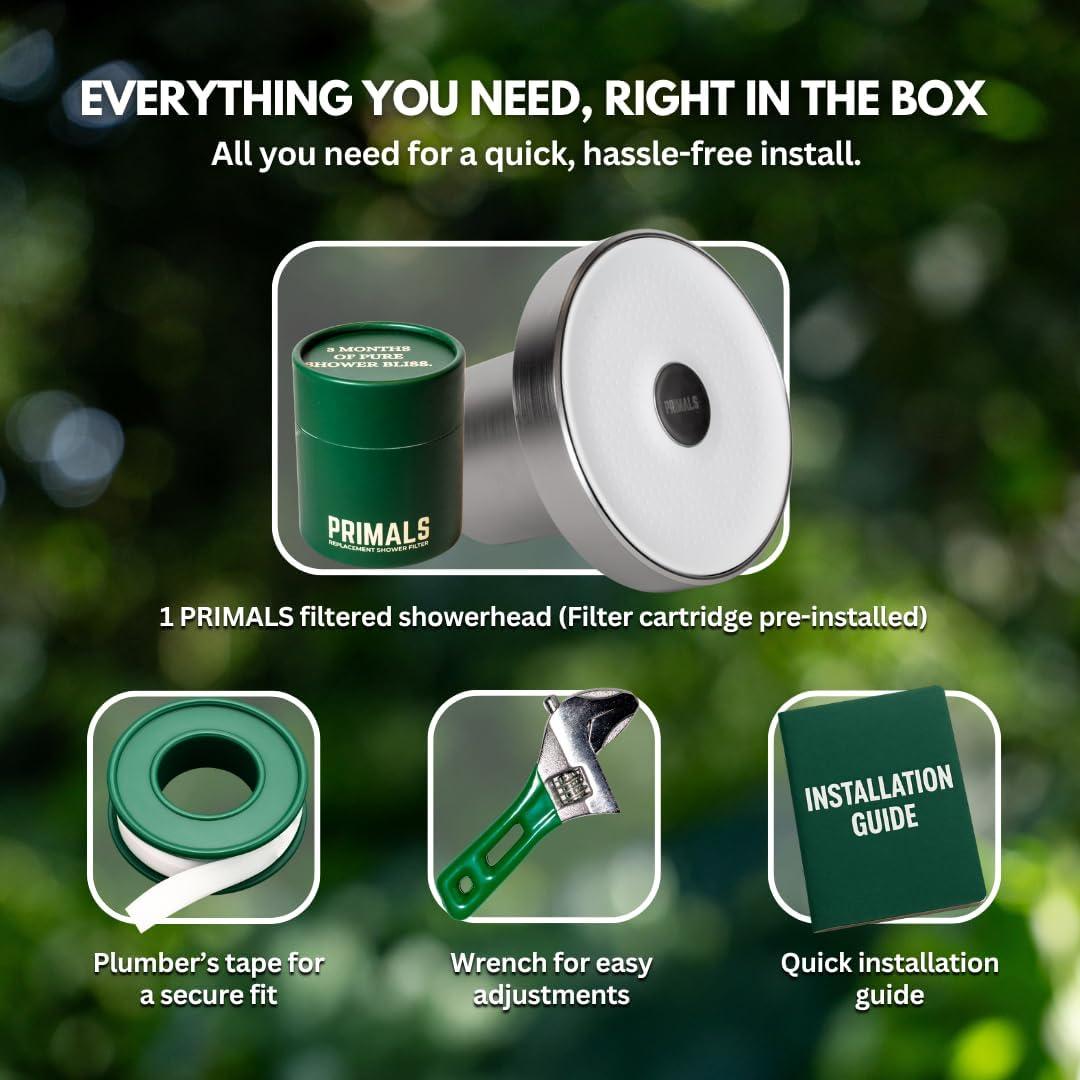 Cabezal de Ducha Filtrado PRIMALS - Elimina Cloro y Fluoruro