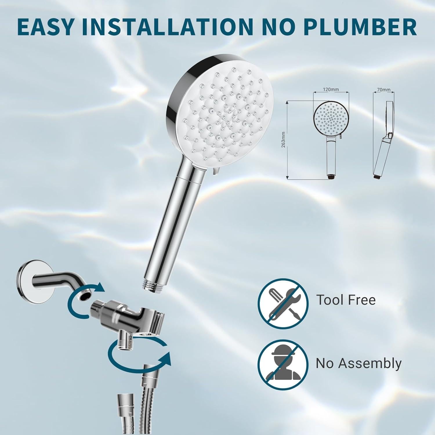 Cabezal de Ducha Filtrado UltrTxenova SH4, Alta Presión 6 Modos