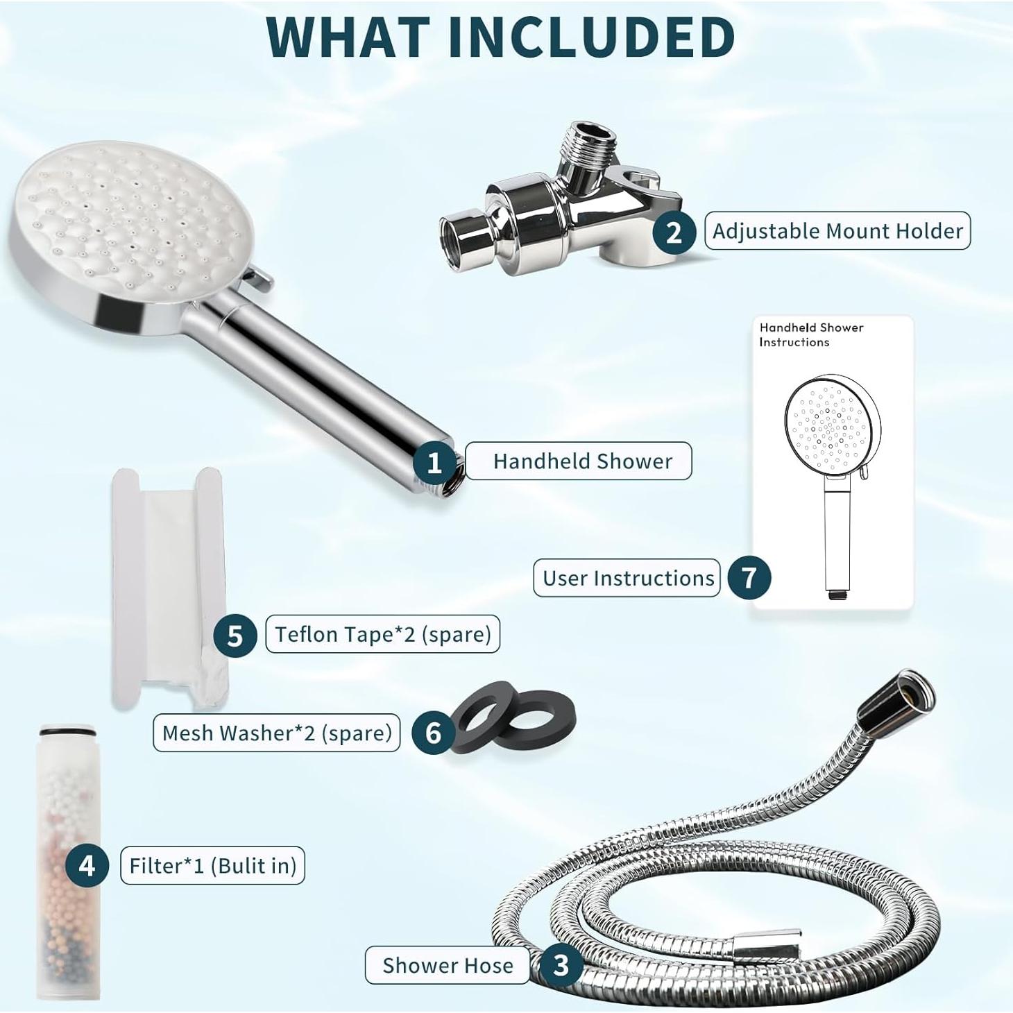 Cabezal de Ducha Filtrado UltrTxenova SH4, Alta Presión 6 Modos