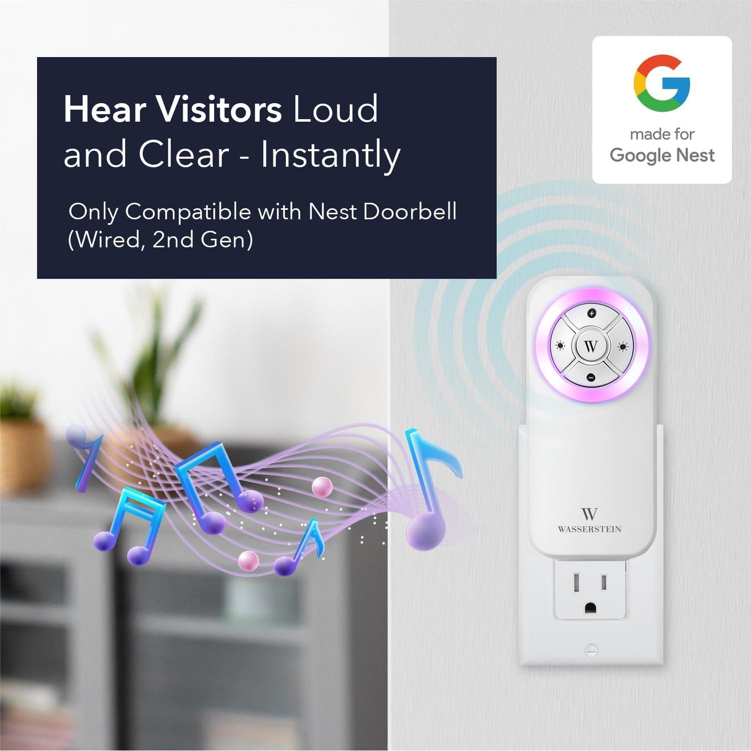 Timbre Wasserstein para Google Nest Doorbell Con Cable 2ª Gen