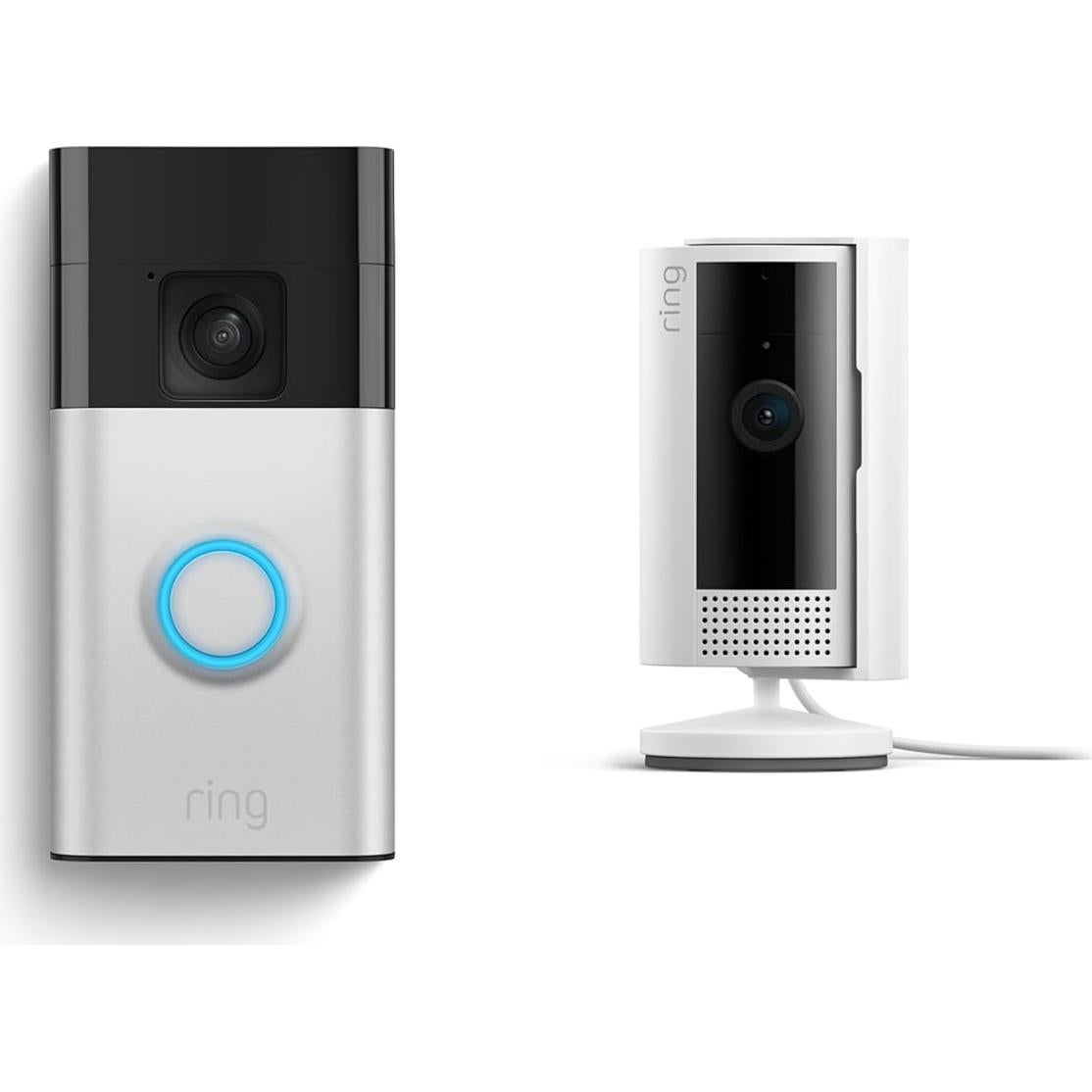 Ring Battery Doorbell with Ring Indoor Cam 2nd Gen (White)
