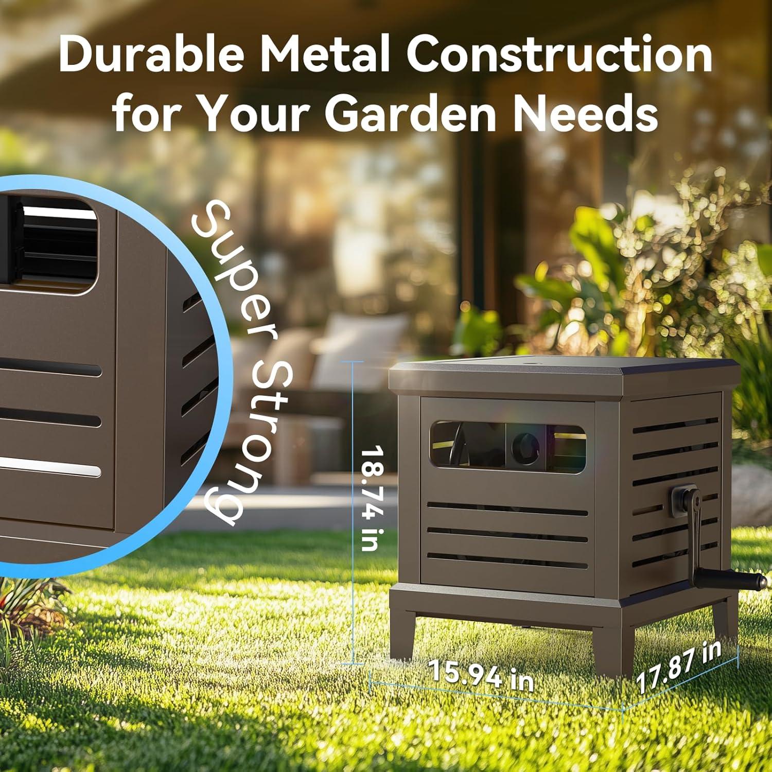 Carrete de Manguera Relhost 100 pies 5/8" Metal Marrón