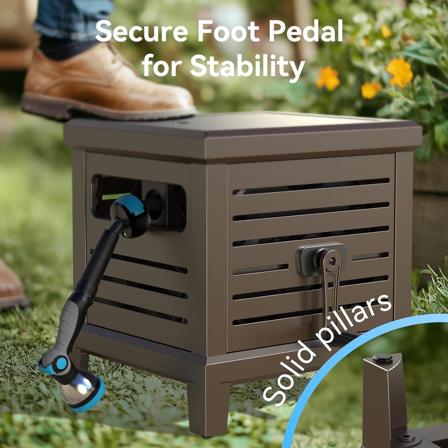 Carrete de Manguera Relhost 100 pies 5/8" Metal Marrón