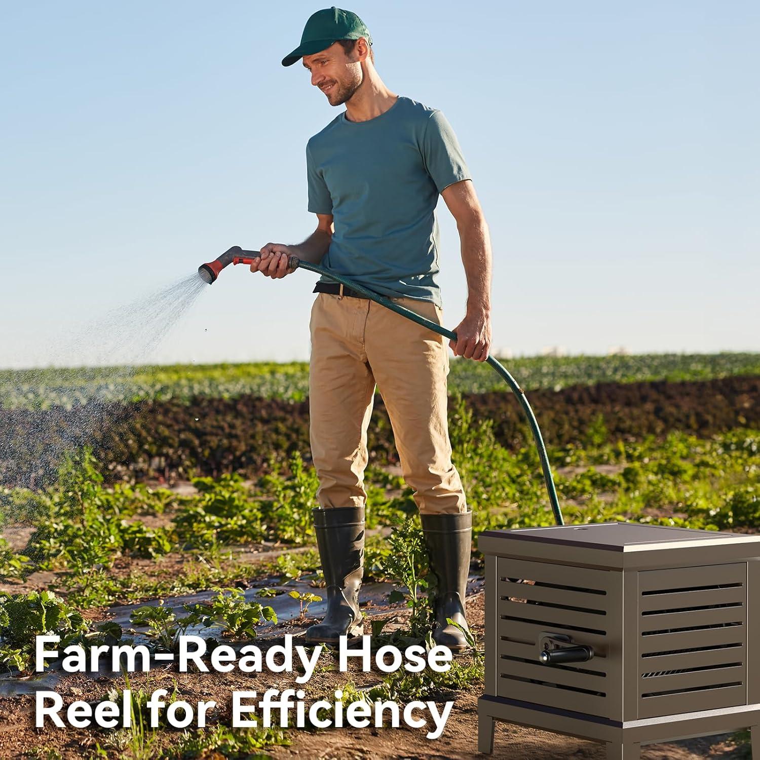 Carrete de Manguera Relhost 100 pies 5/8" Metal Marrón