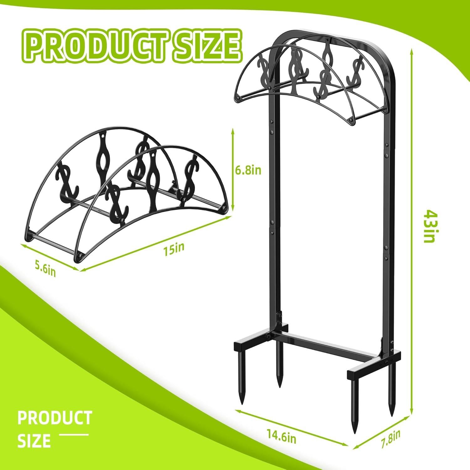 Soporte para Manguera de Jardín WiwiIron Metal 4 Picos 45.72m