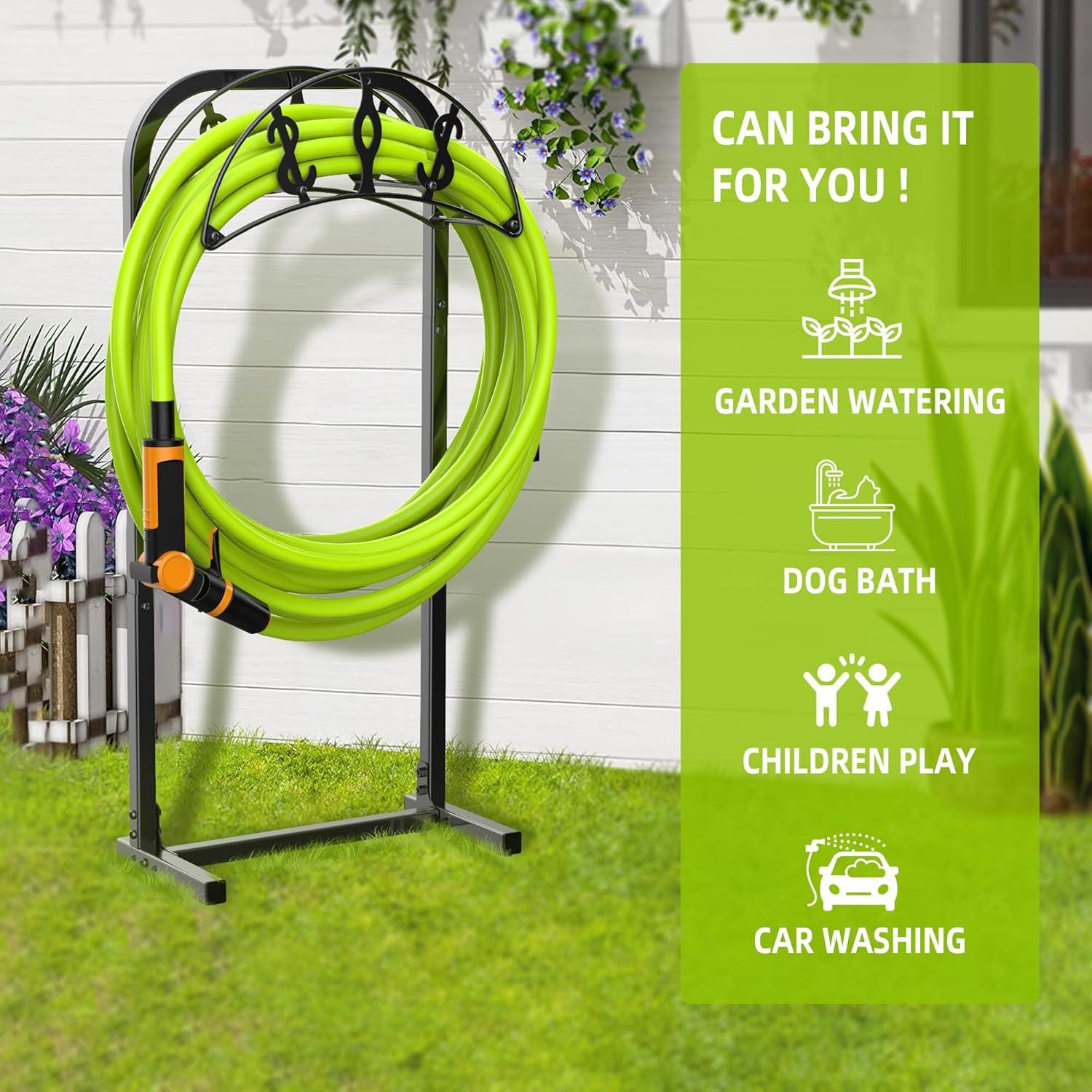 Soporte para Manguera de Jardín WiwiIron Metal 4 Picos 45.72m