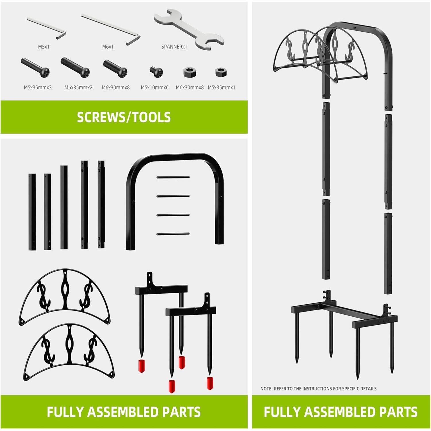 Soporte para Manguera de Jardín WiwiIron Metal 4 Picos 45.72m