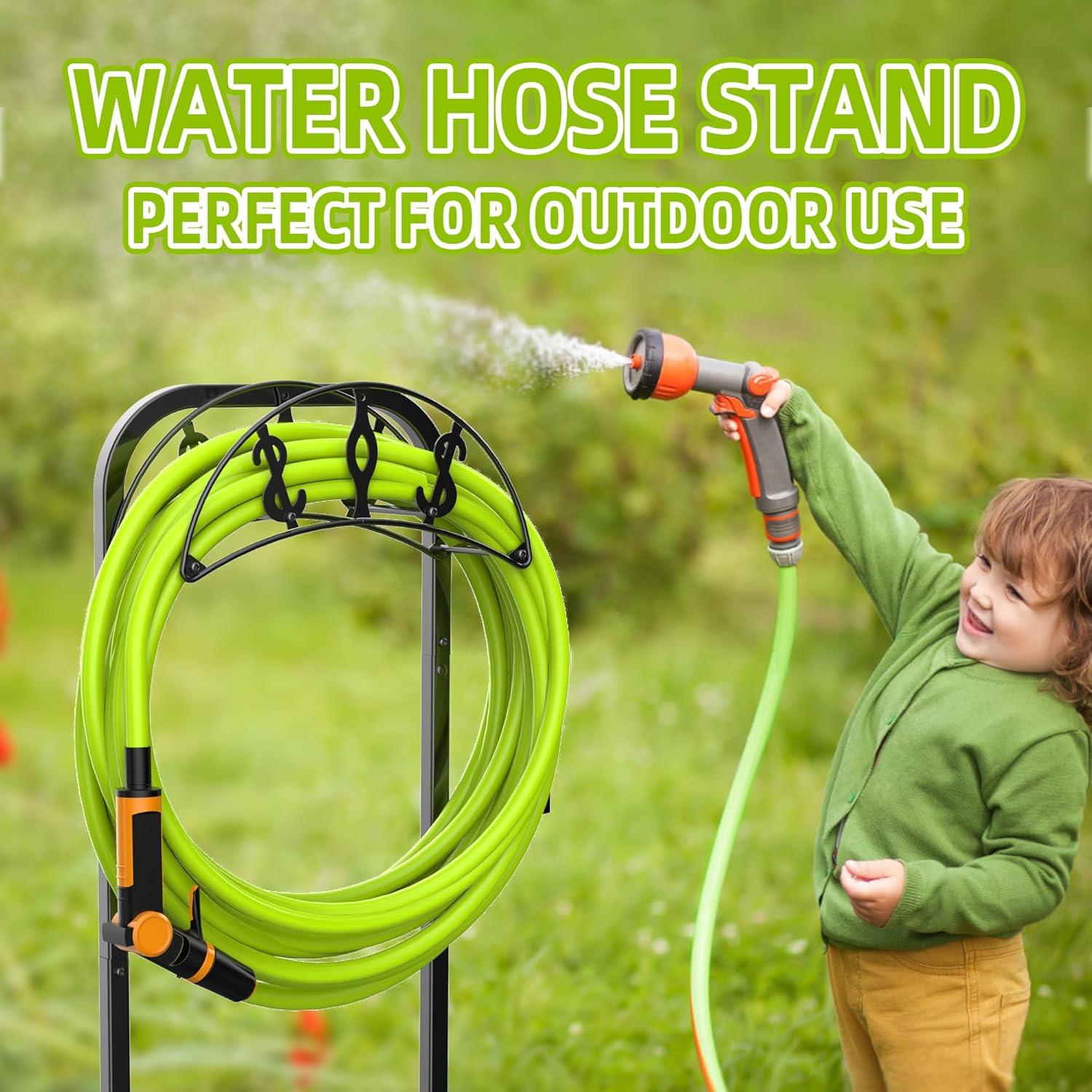 Soporte para Manguera de Jardín WiwiIron Metal 4 Picos 45.72m