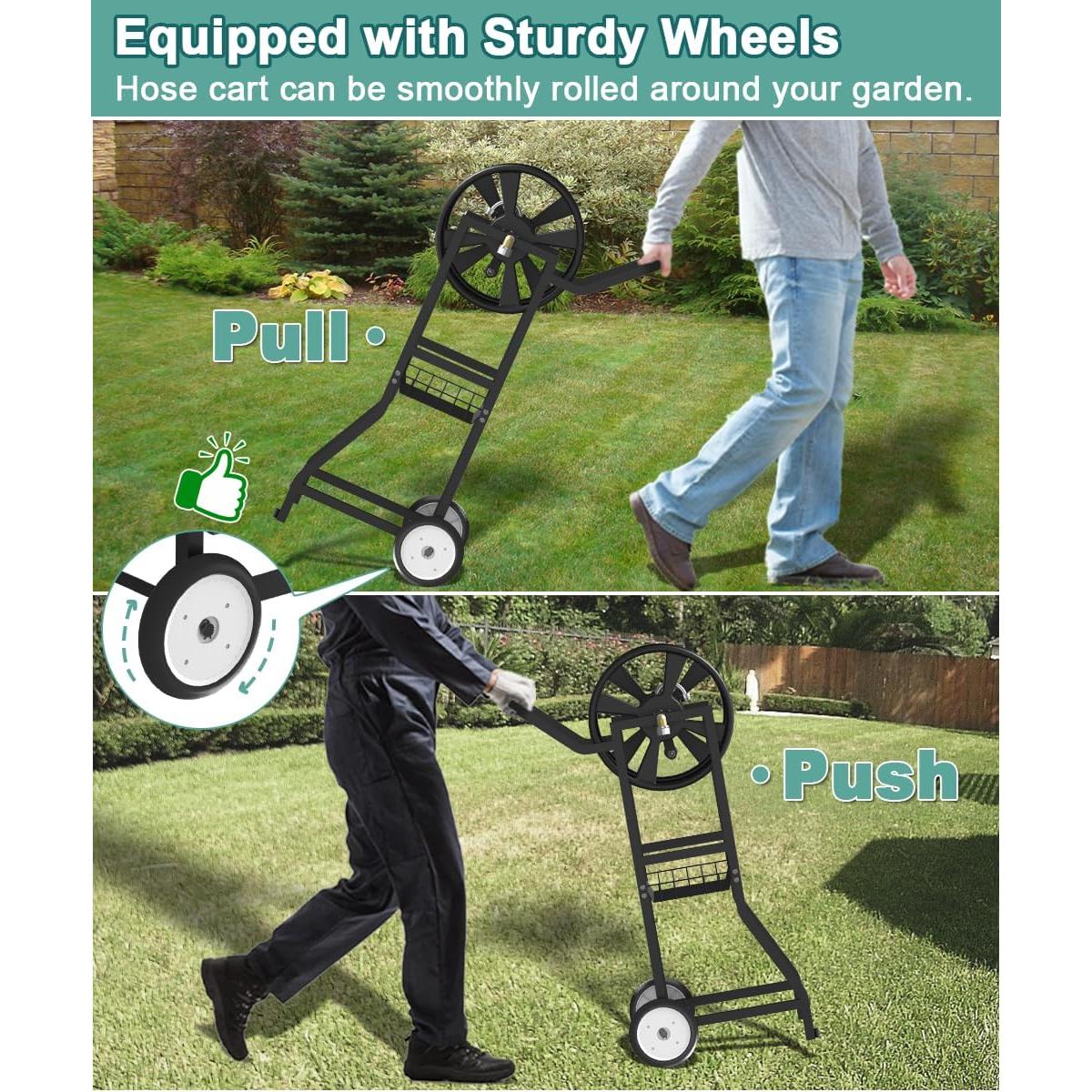 Carro Enrollador de Manguera Artigarden 125 pies Negro