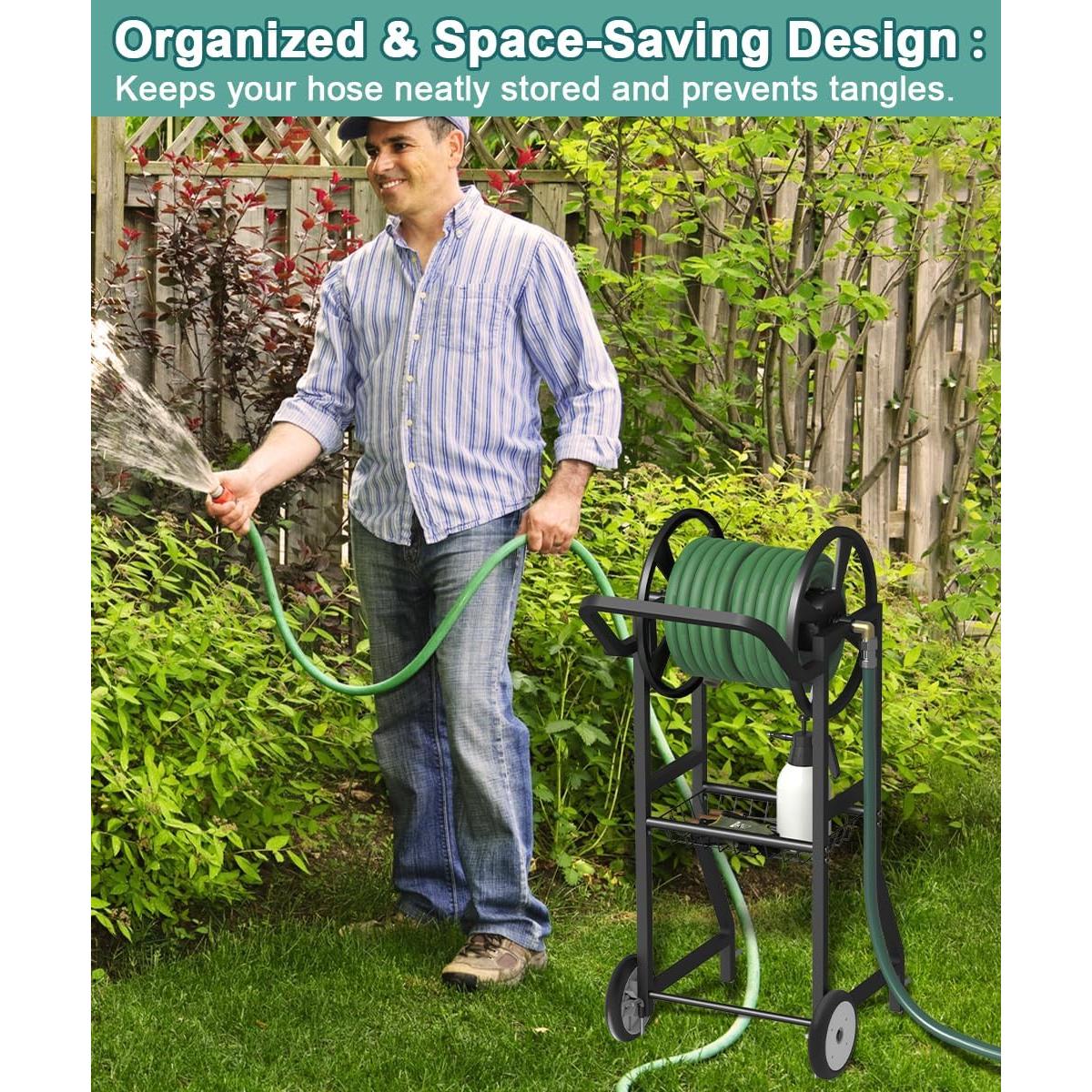 Carro Enrollador de Manguera Artigarden 125 pies Negro