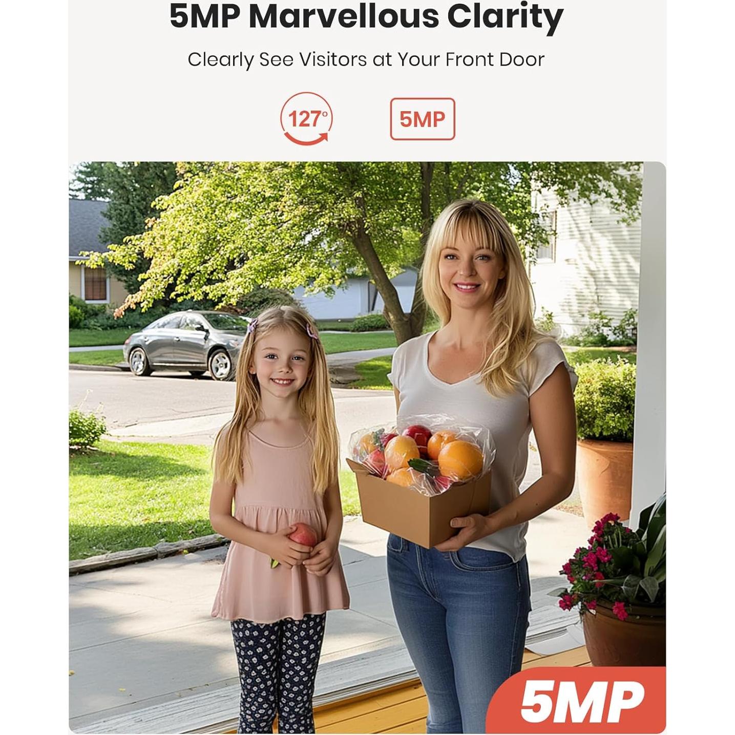 Cámara de Timbre Inalámbrico CAMSTRO 3K con Audio Bidireccional