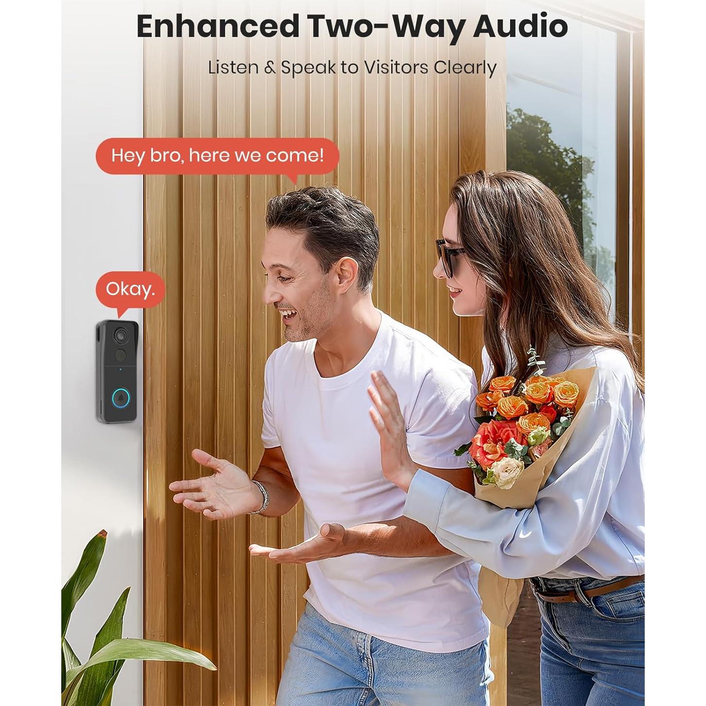 Cámara de Timbre Inalámbrico CAMSTRO 3K con Audio Bidireccional