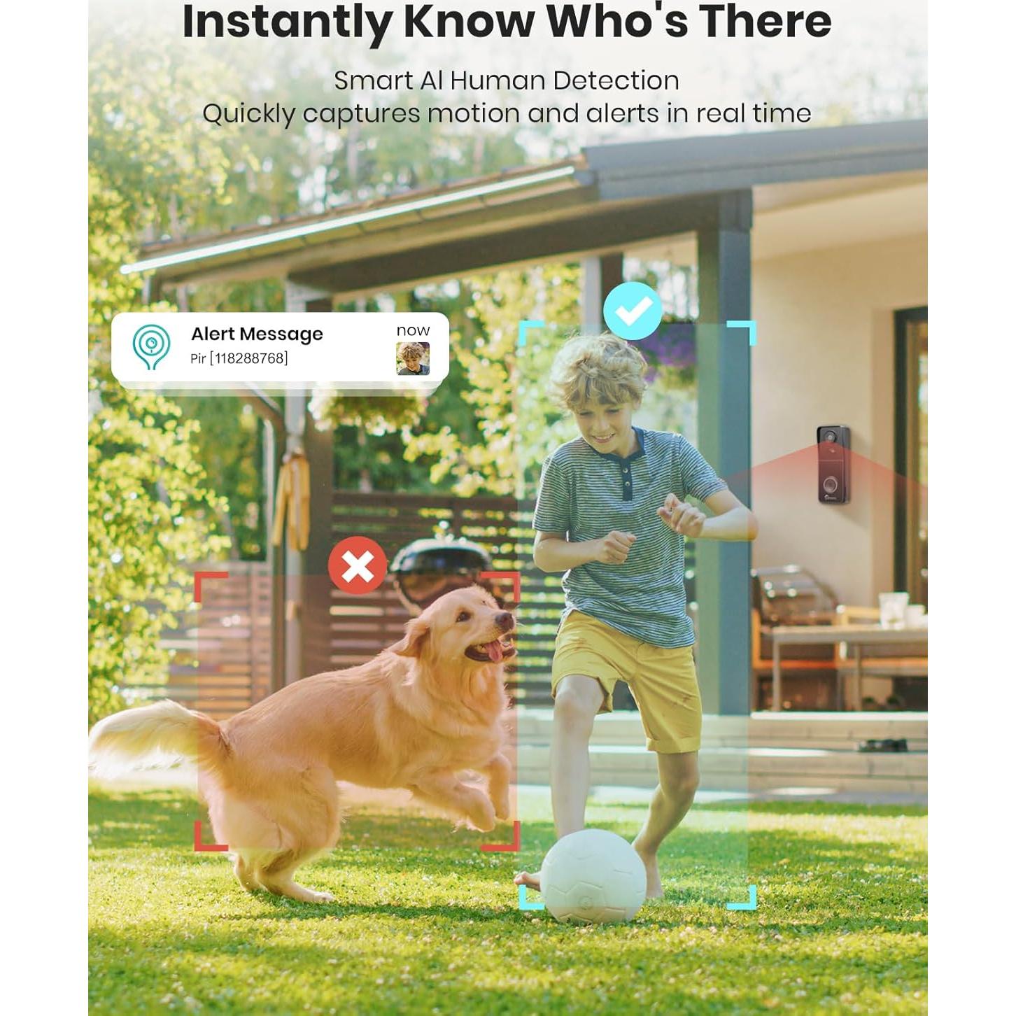 Cámara de Timbre Inalámbrico CAMSTRO 3K con Audio Bidireccional