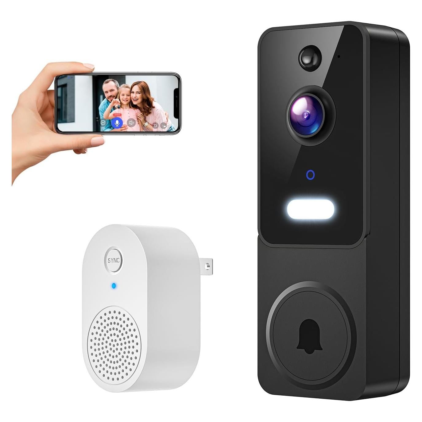 Cámara Timbre Video Inalámbrica FineLuck P80 1080p Negro