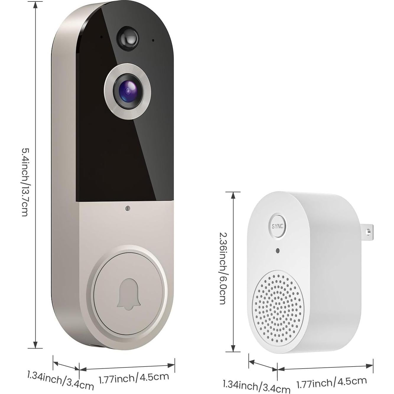 Cámara de Timbre de Video Inalámbrica SearByte T50 1080p WiFi