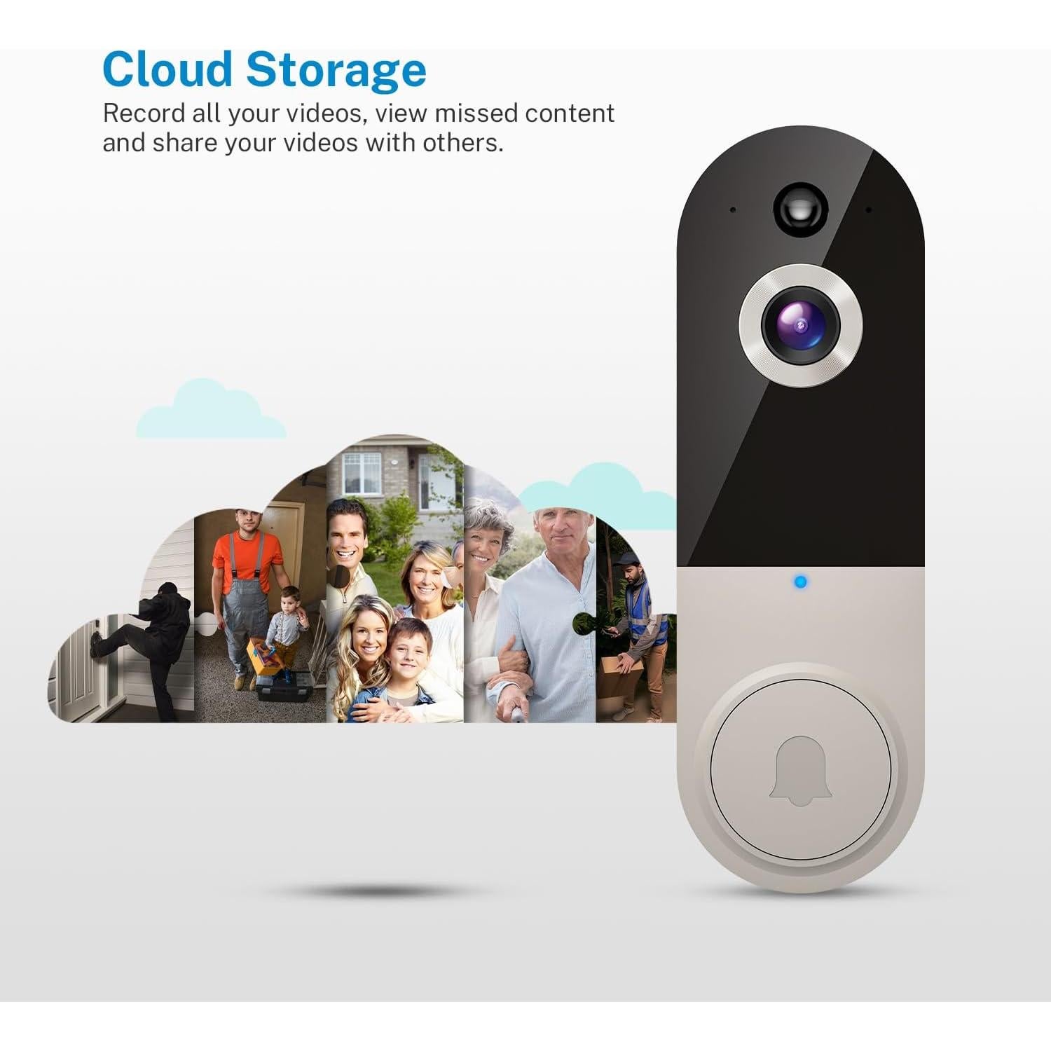 Cámara de Timbre de Video Inalámbrica SearByte T50 1080p WiFi