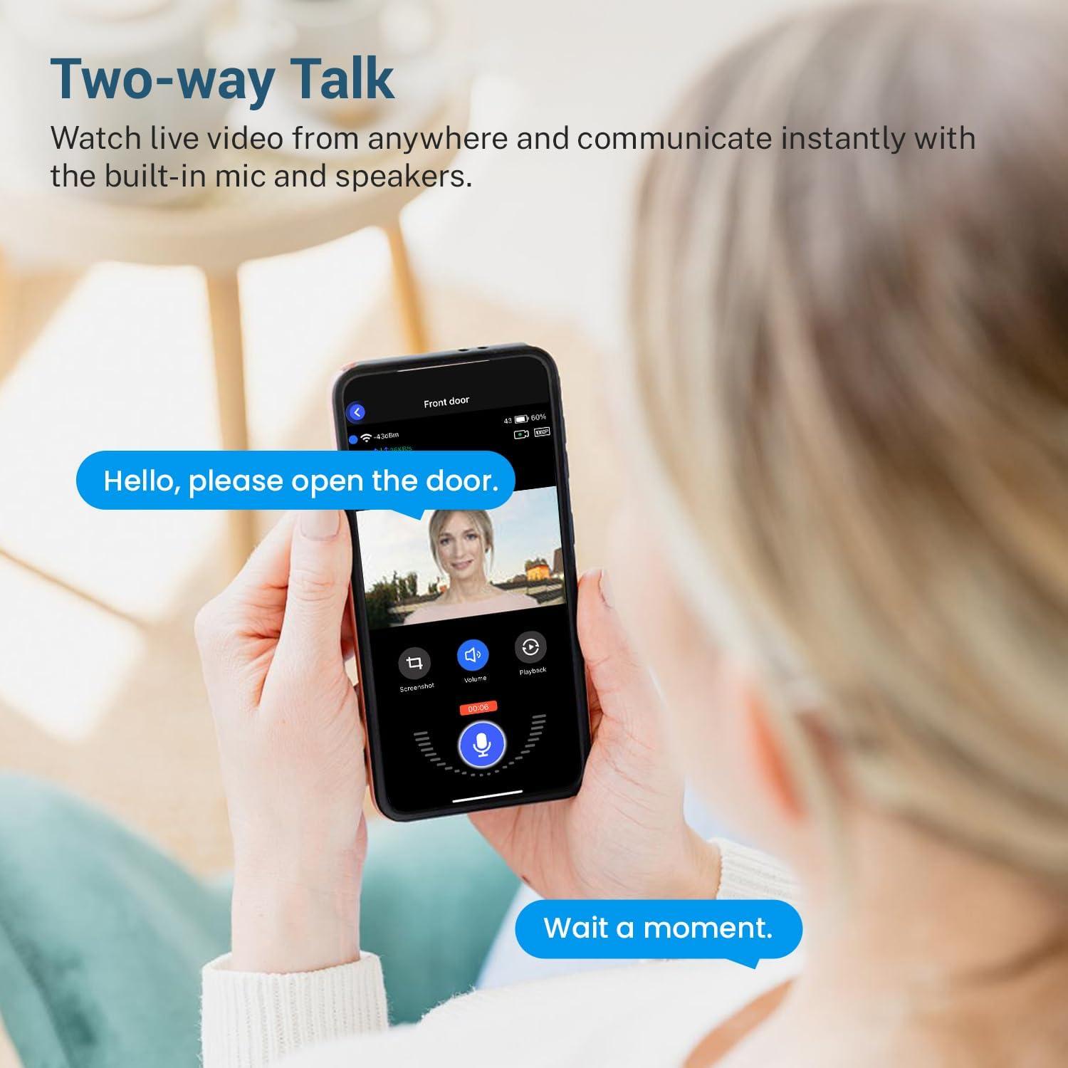 Cámara de Timbre Inteligente SearByte M50 1080p Wi-Fi Negro