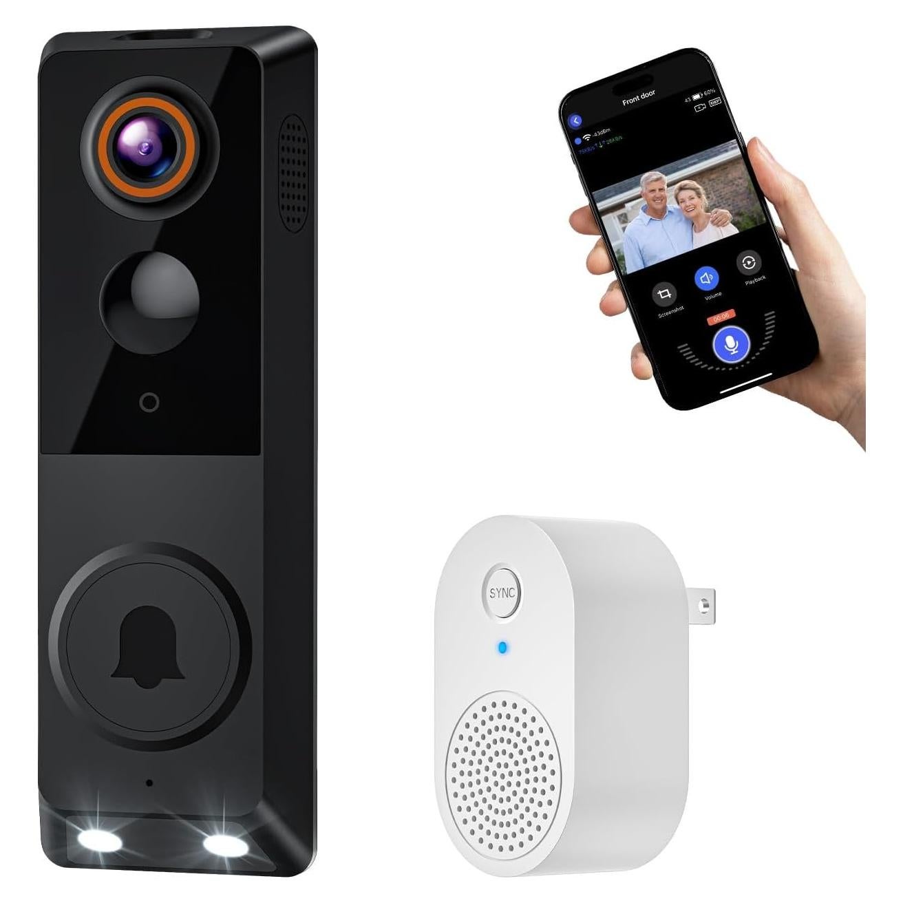 Cámara de Timbre de Video PyreQuad G50 1080p Wi-Fi 2.4GHz